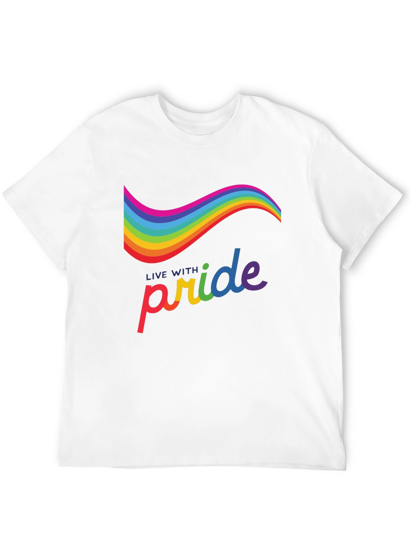 Live with Pride Rainbow Graphic Tee - Black
