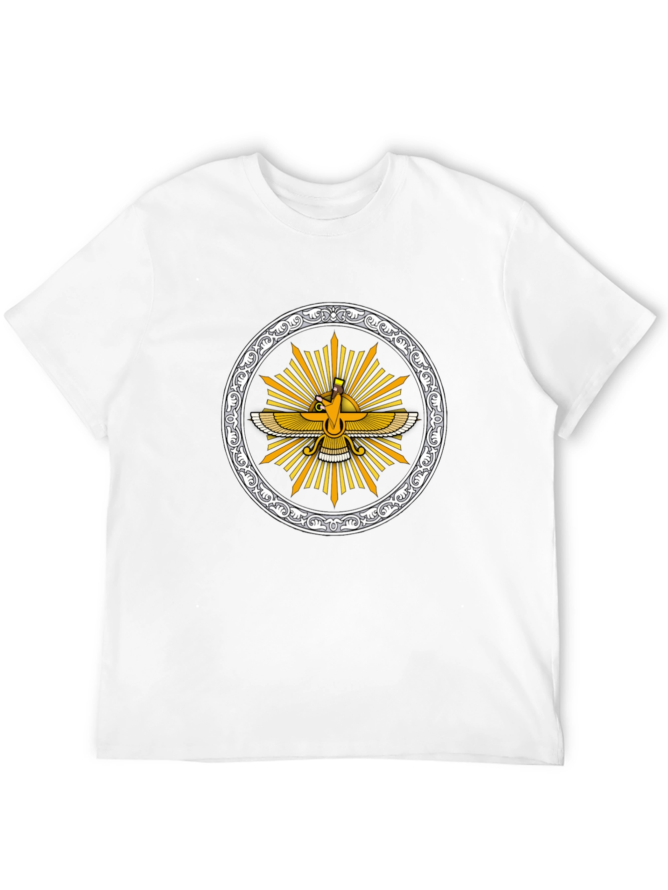 Zoroastrian Faravahar Graphic Tee - Black