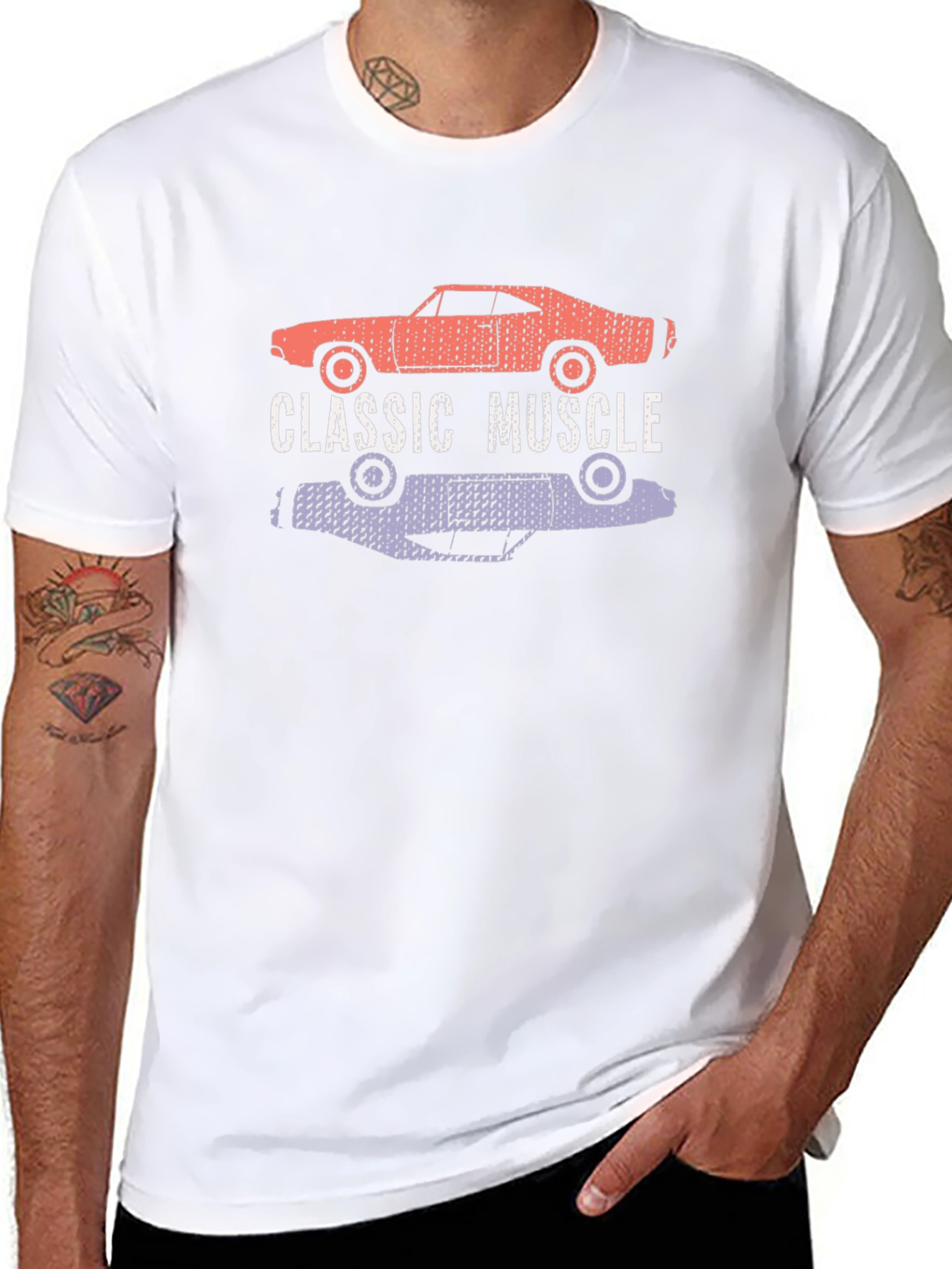 Classic Muscle Car Graphic Tee - Mens Black T-Shirt