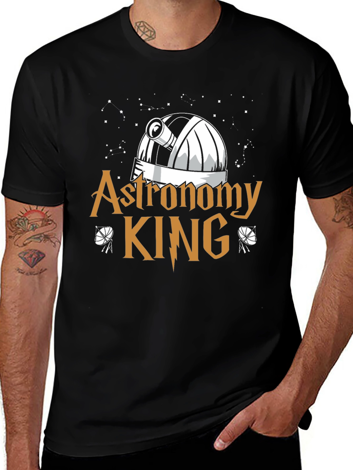 Astronomy King Black T-Shirt