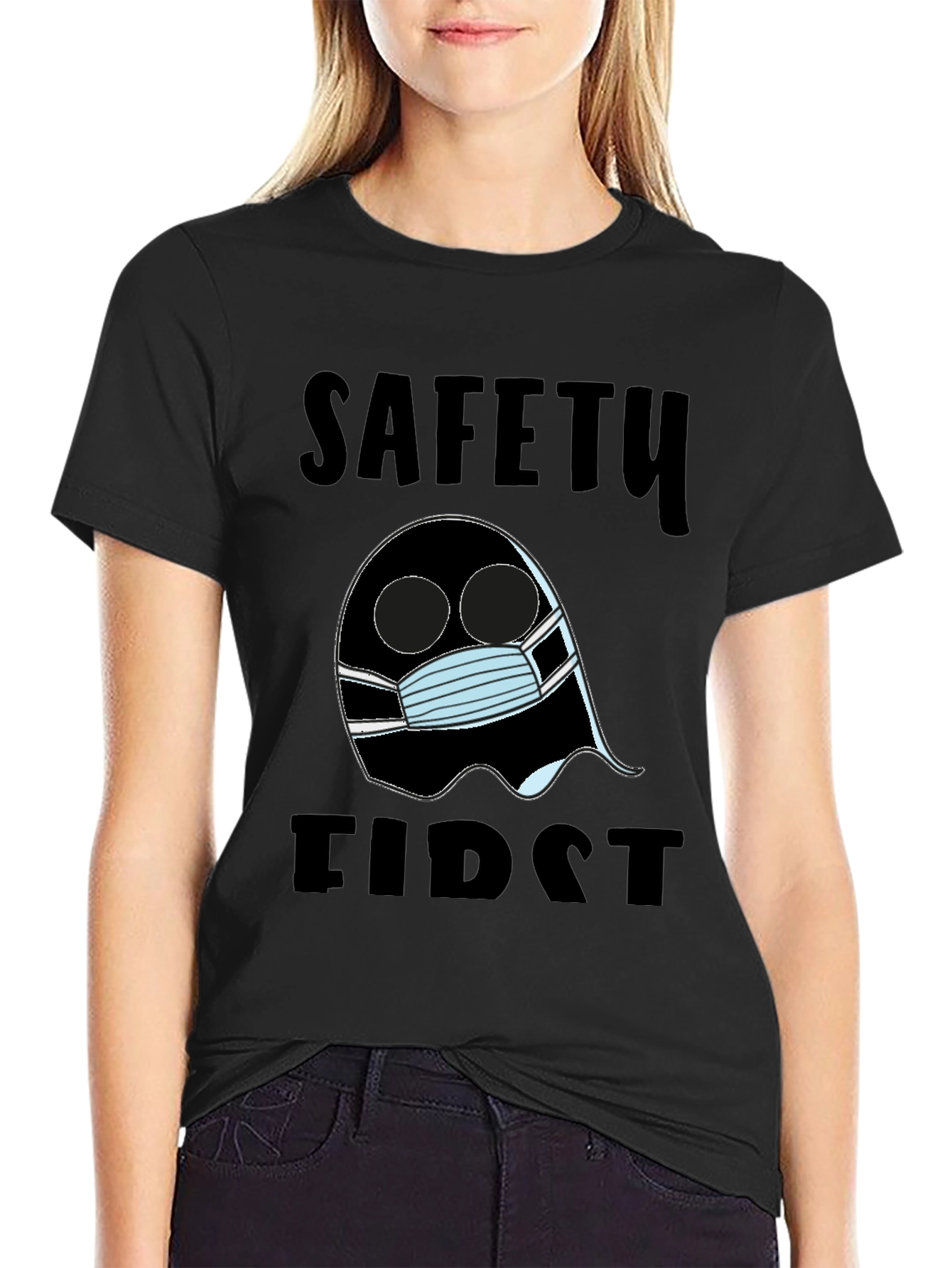 Safety First Ghost T-Shirt Halloween Costume Tee