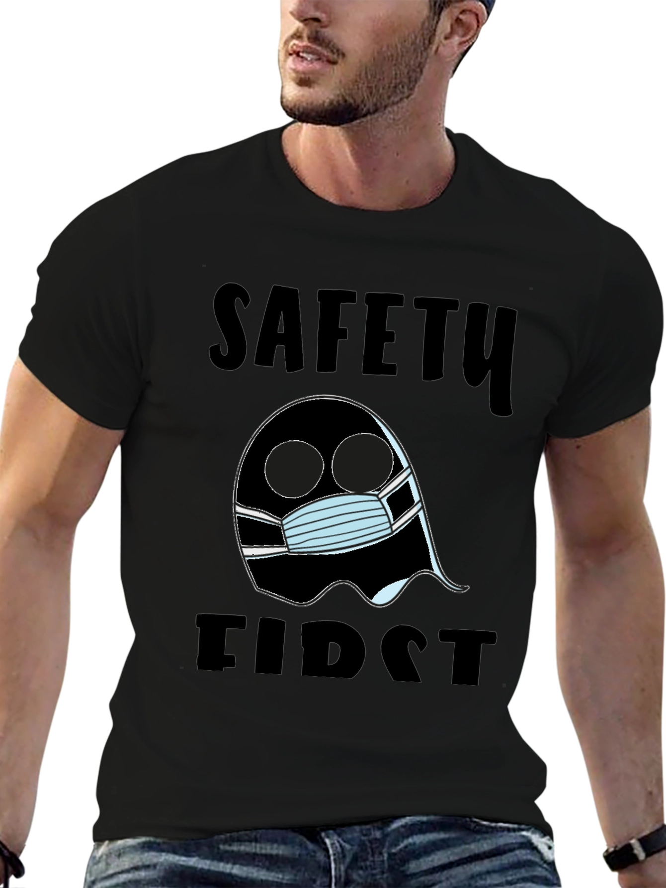 Safety First Ghost T-Shirt Halloween Costume Tee