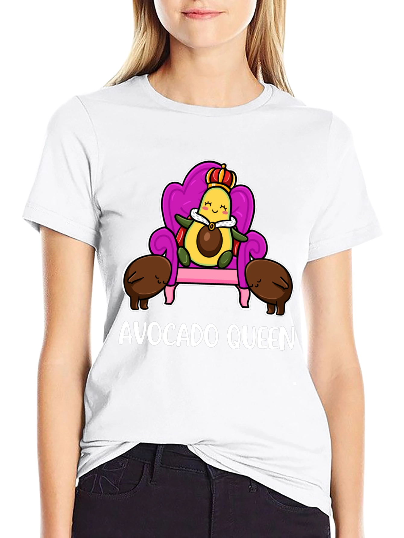 Avocado Queen Graphic T-Shirt - Cute Foodie Tee