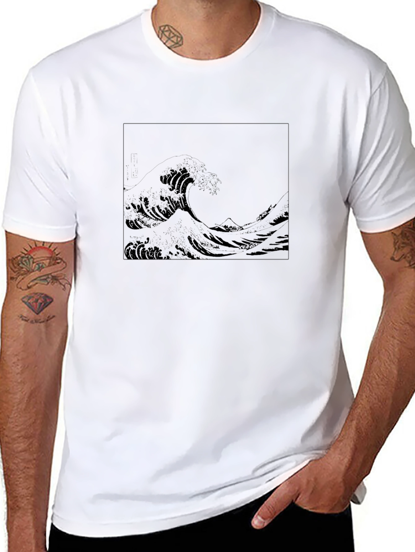 Great Wave Graphic Tee - Stylish Black T-Shirt