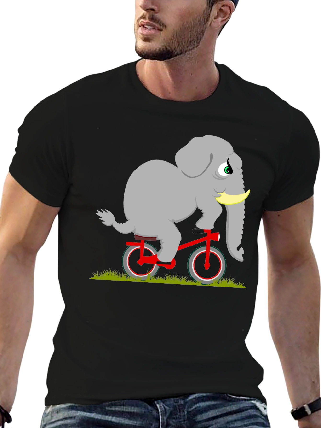 Elephant on Bicycle Graphic Tee
