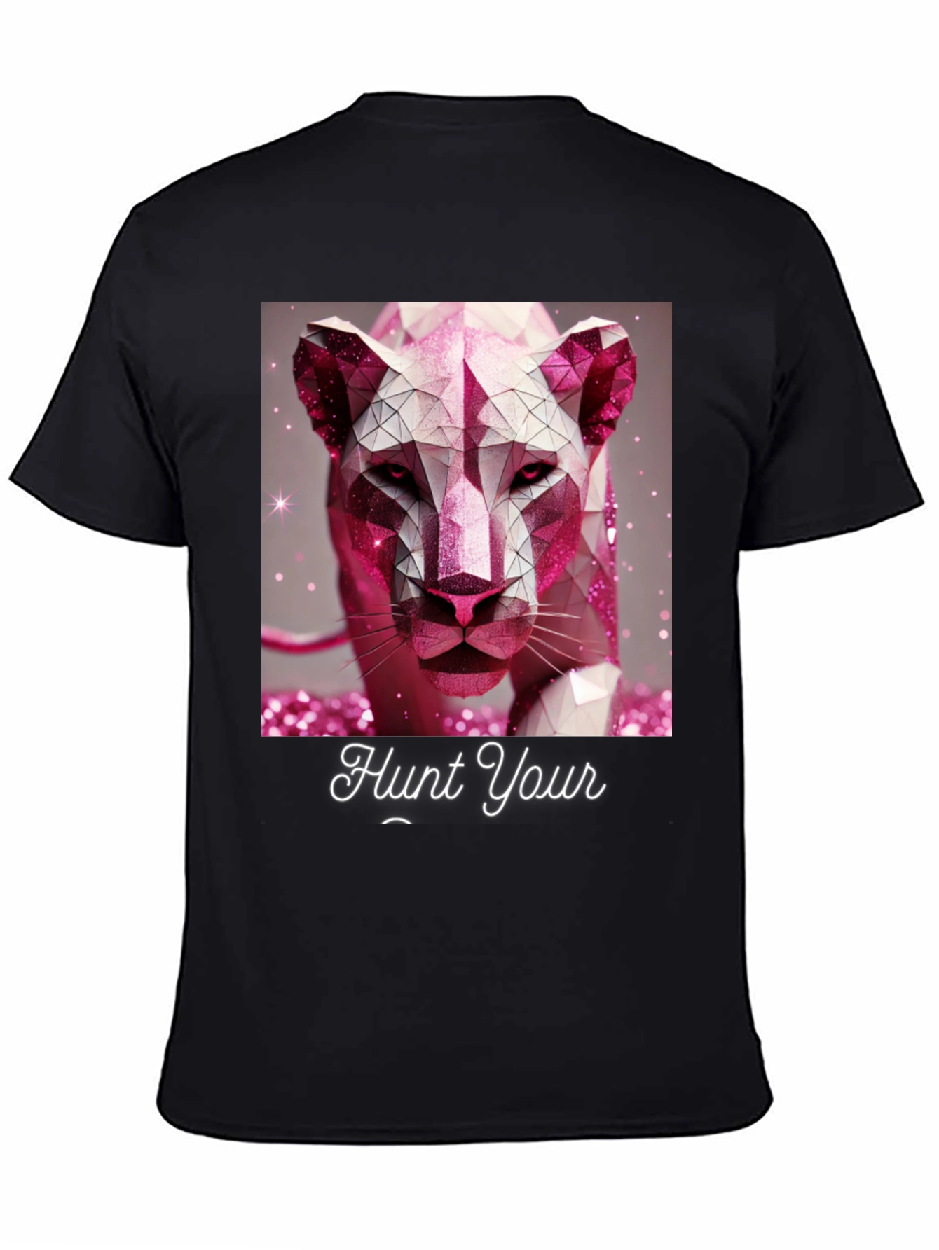 Hunt Your Dreams T-Shirt - Geometric Pink Panther Design