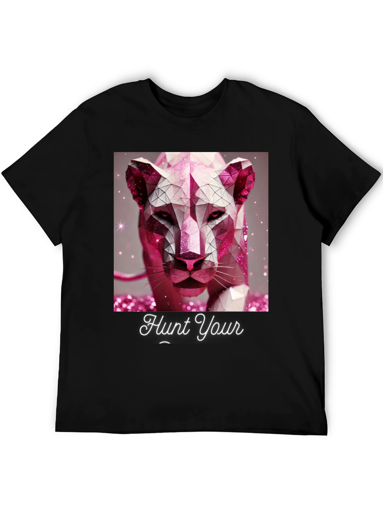Hunt Your Dreams T-Shirt - Geometric Pink Panther Design