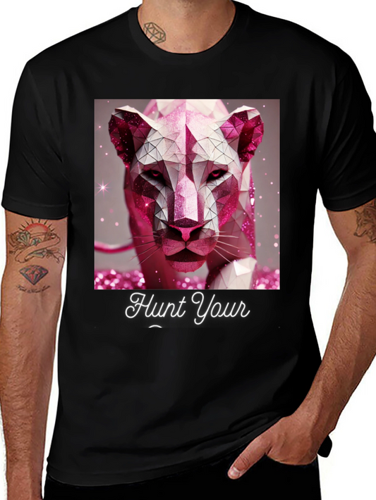 Hunt Your Dreams T-Shirt - Geometric Pink Panther Design