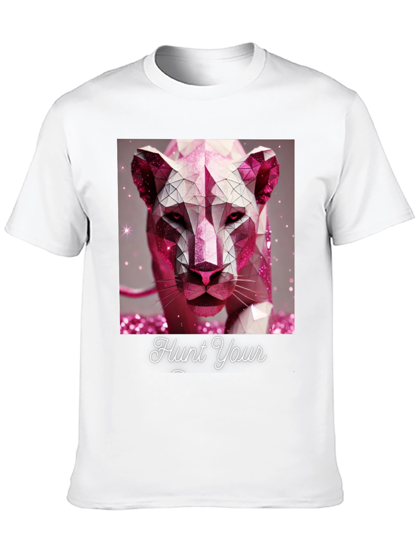 Hunt Your Dreams T-Shirt - Geometric Pink Panther Design