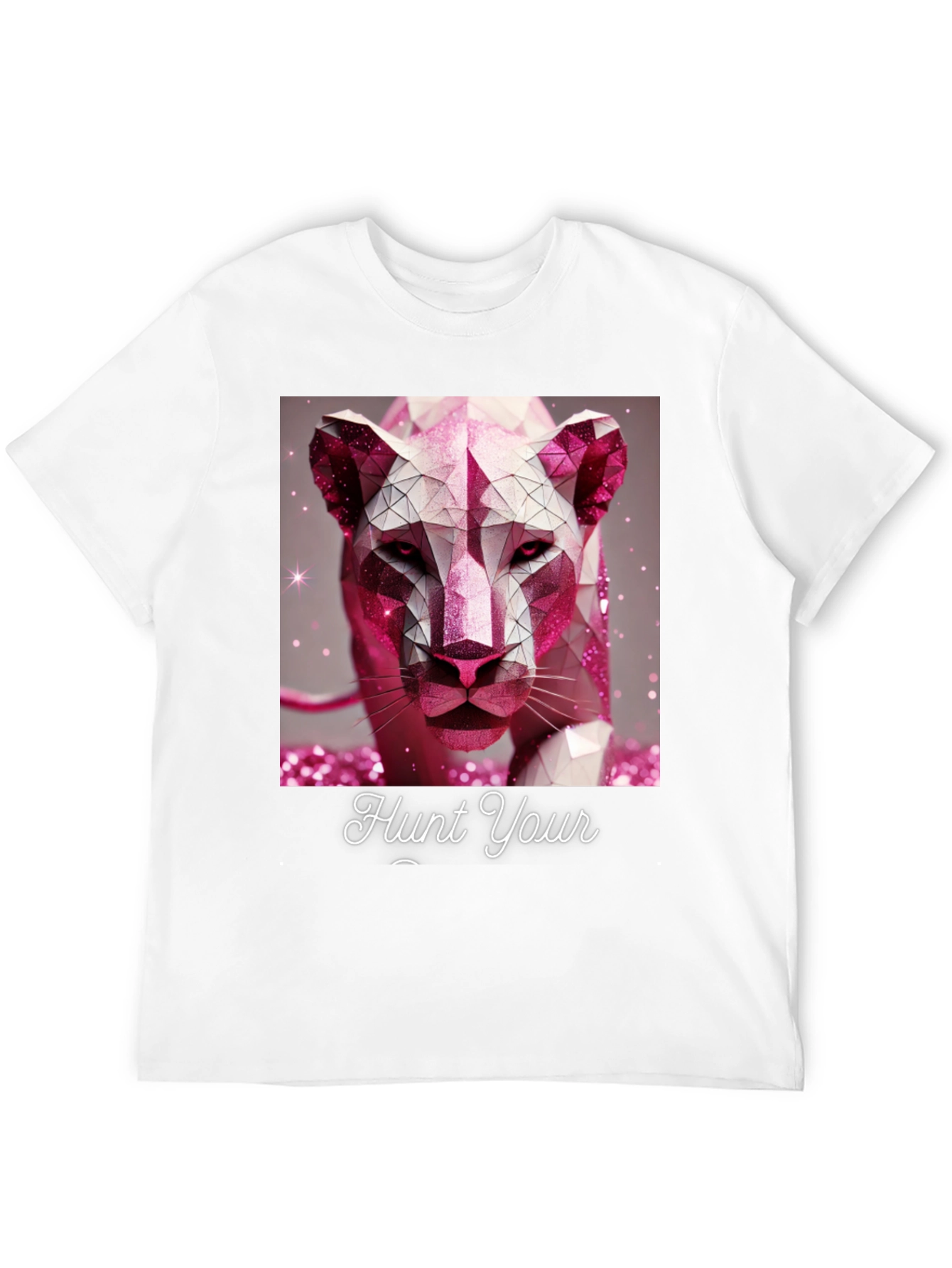 Hunt Your Dreams T-Shirt - Geometric Pink Panther Design