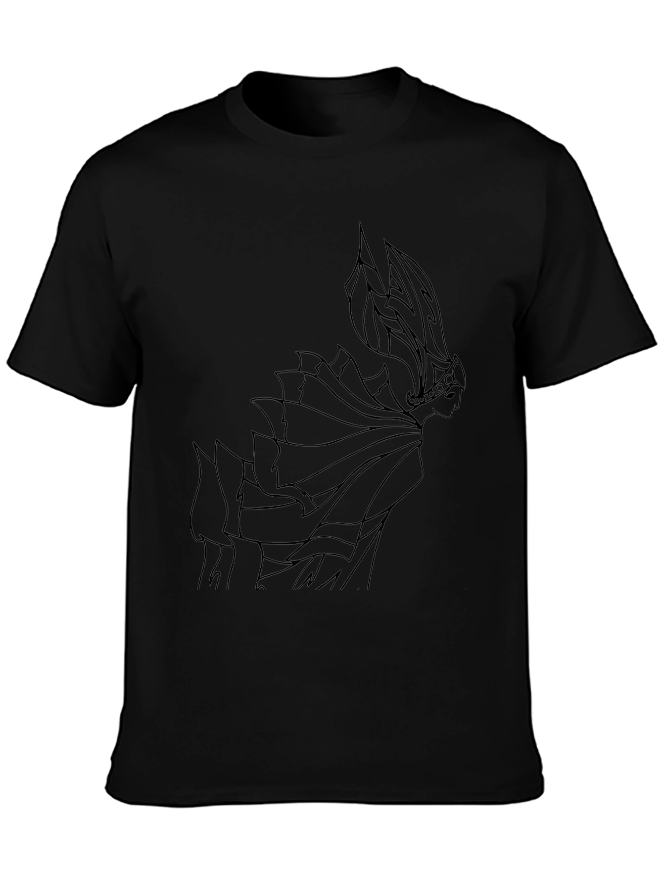 Black T-Shirt with Abstract Queen Graphic