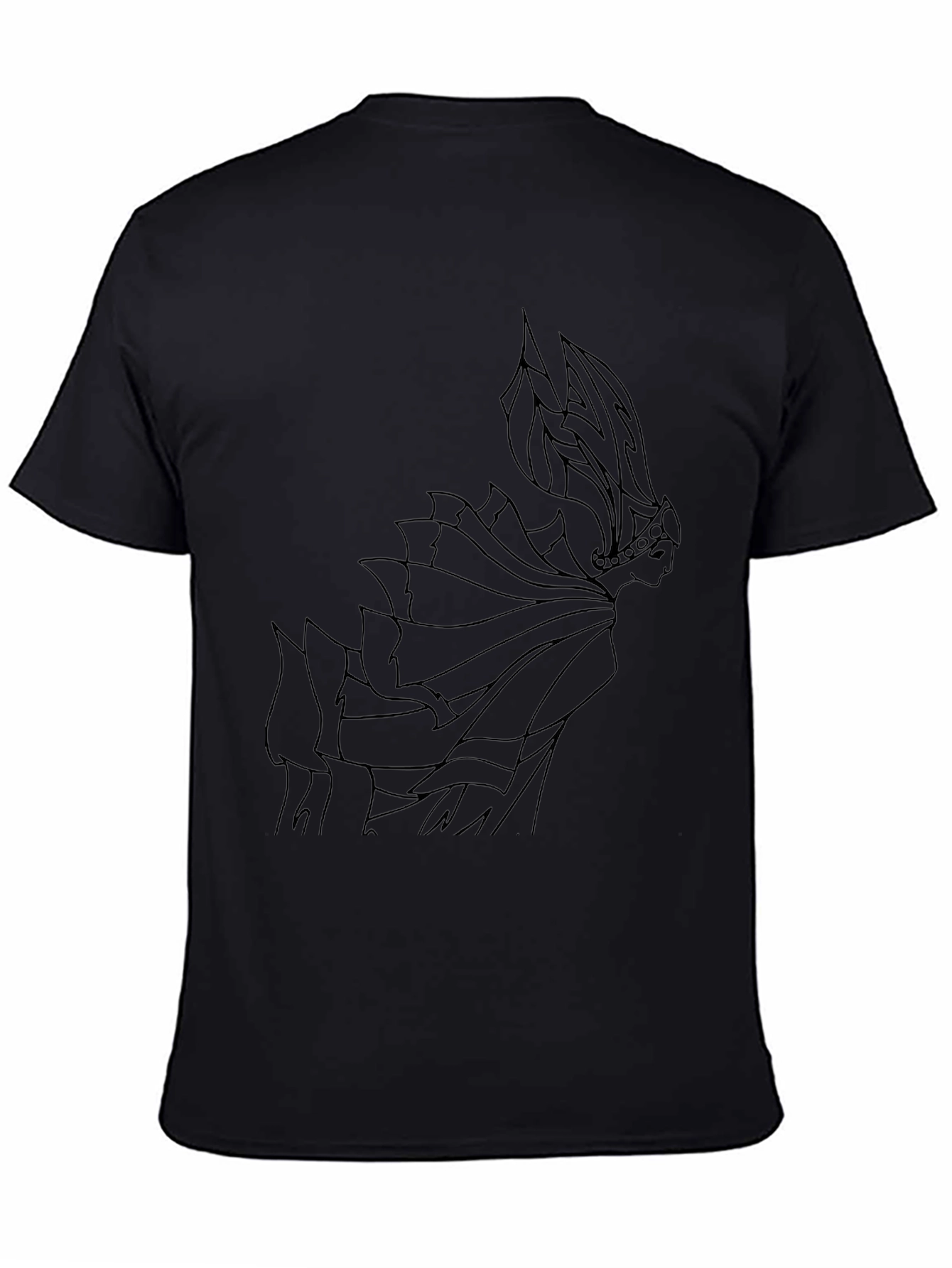Black T-Shirt with Abstract Queen Graphic