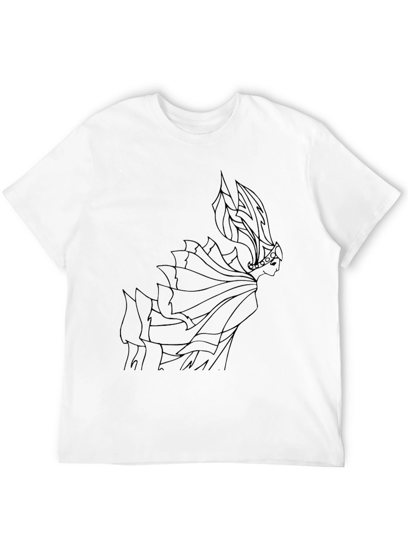 Black T-Shirt with Abstract Queen Graphic
