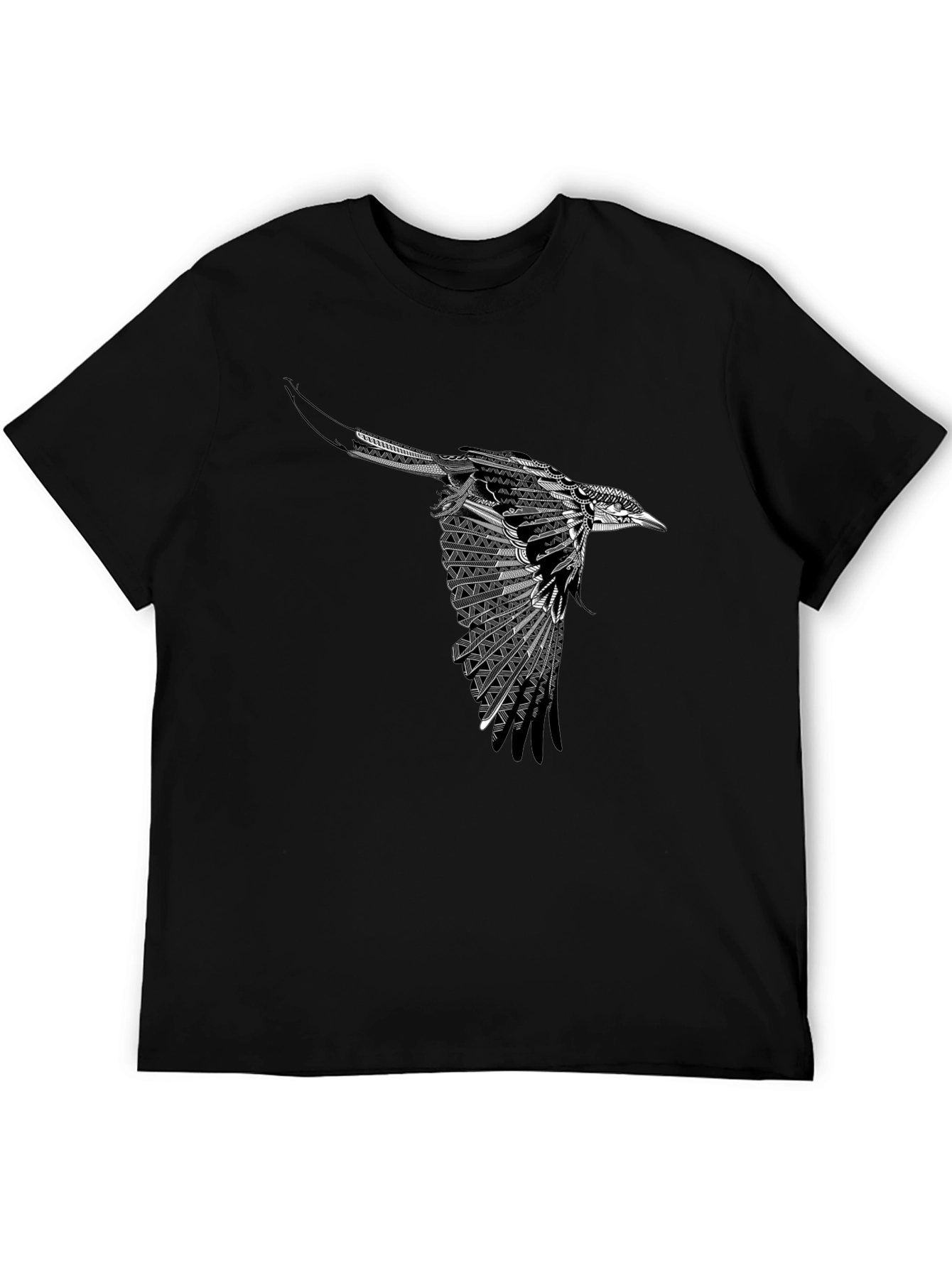 Black Bird Graphic Tee - Stylish Mens T-Shirt
