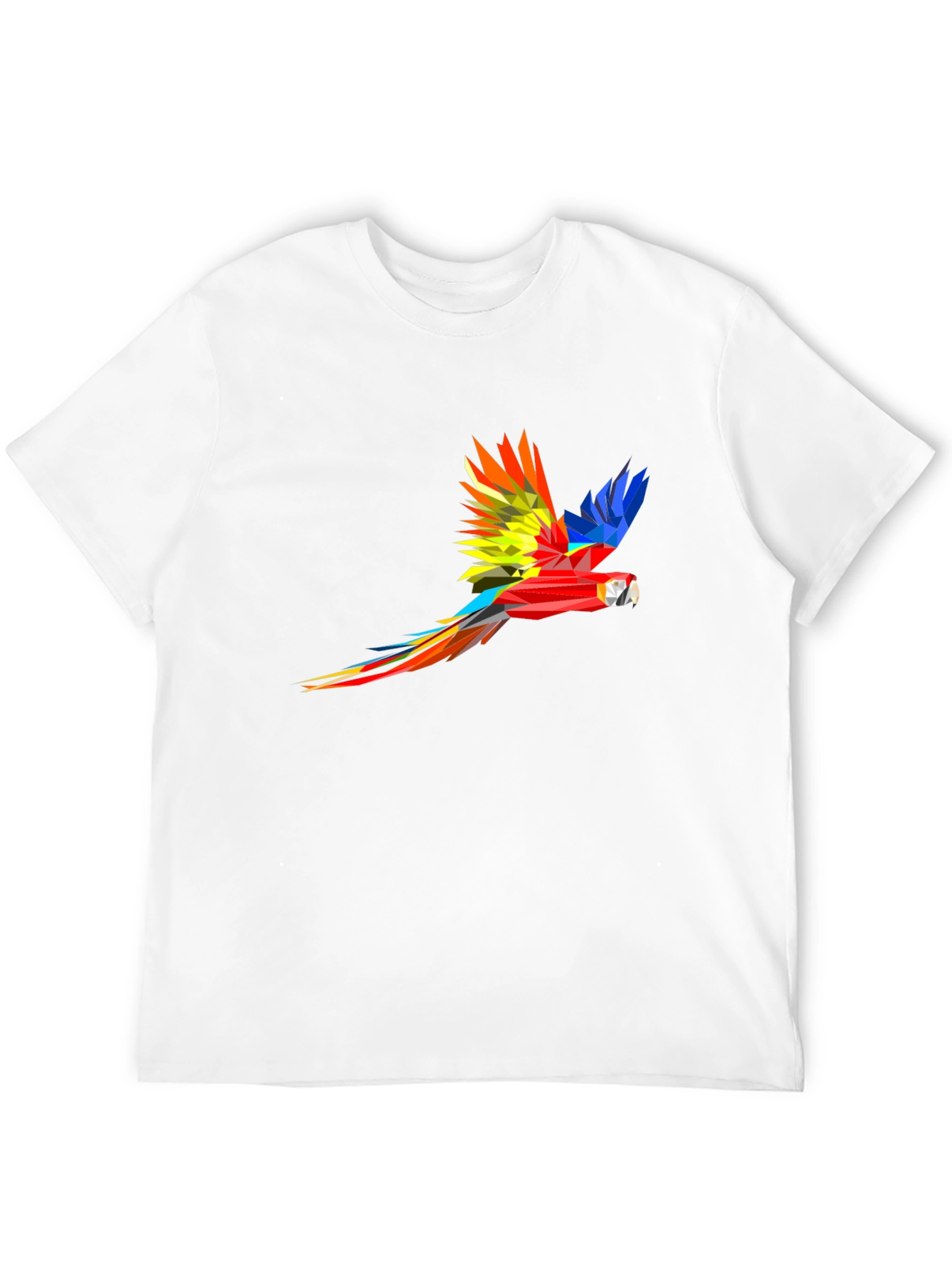 Geometric Parrot Graphic Black T-Shirt