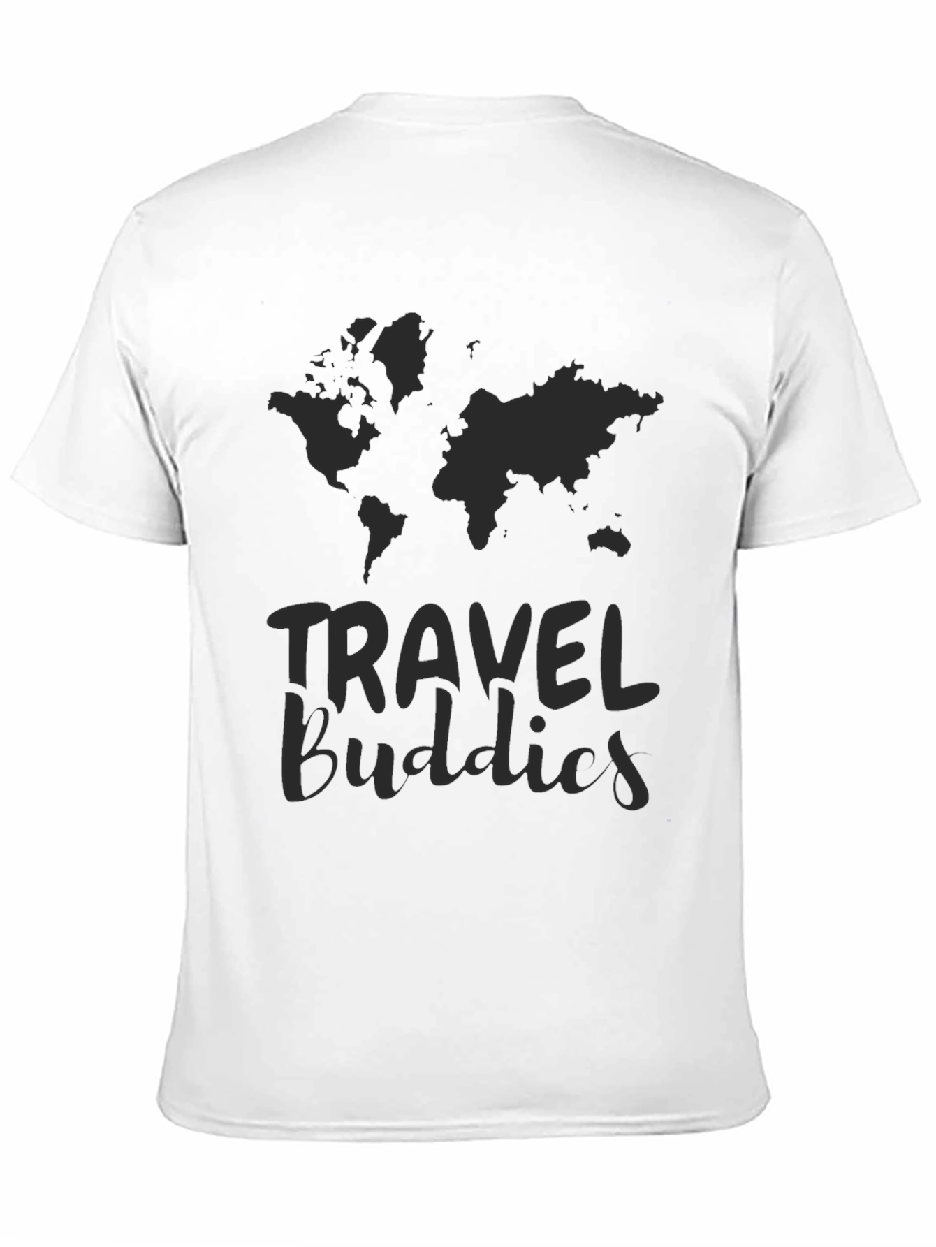 Travel Buddies Black Graphic T-Shirt