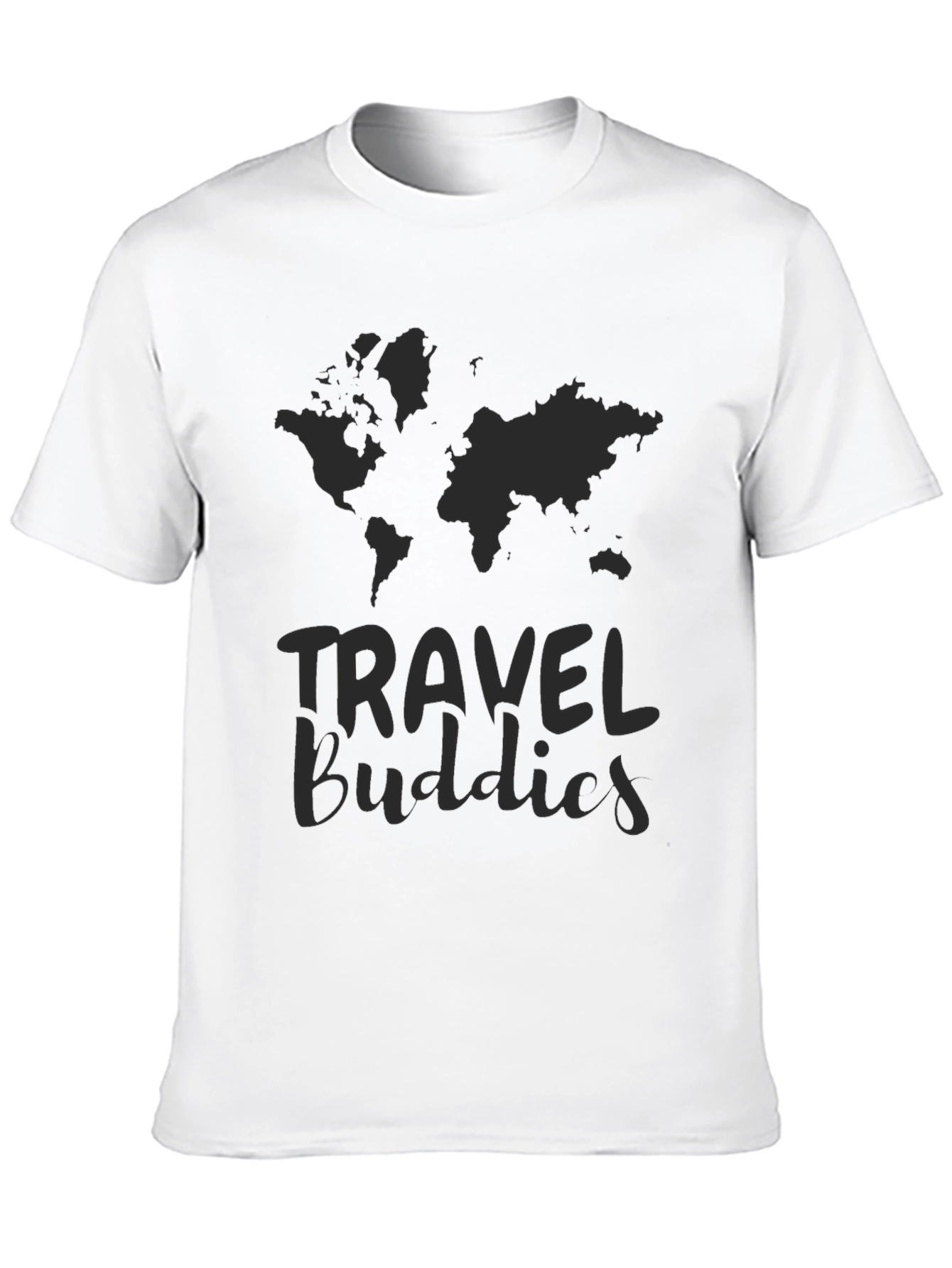 Travel Buddies Black Graphic T-Shirt