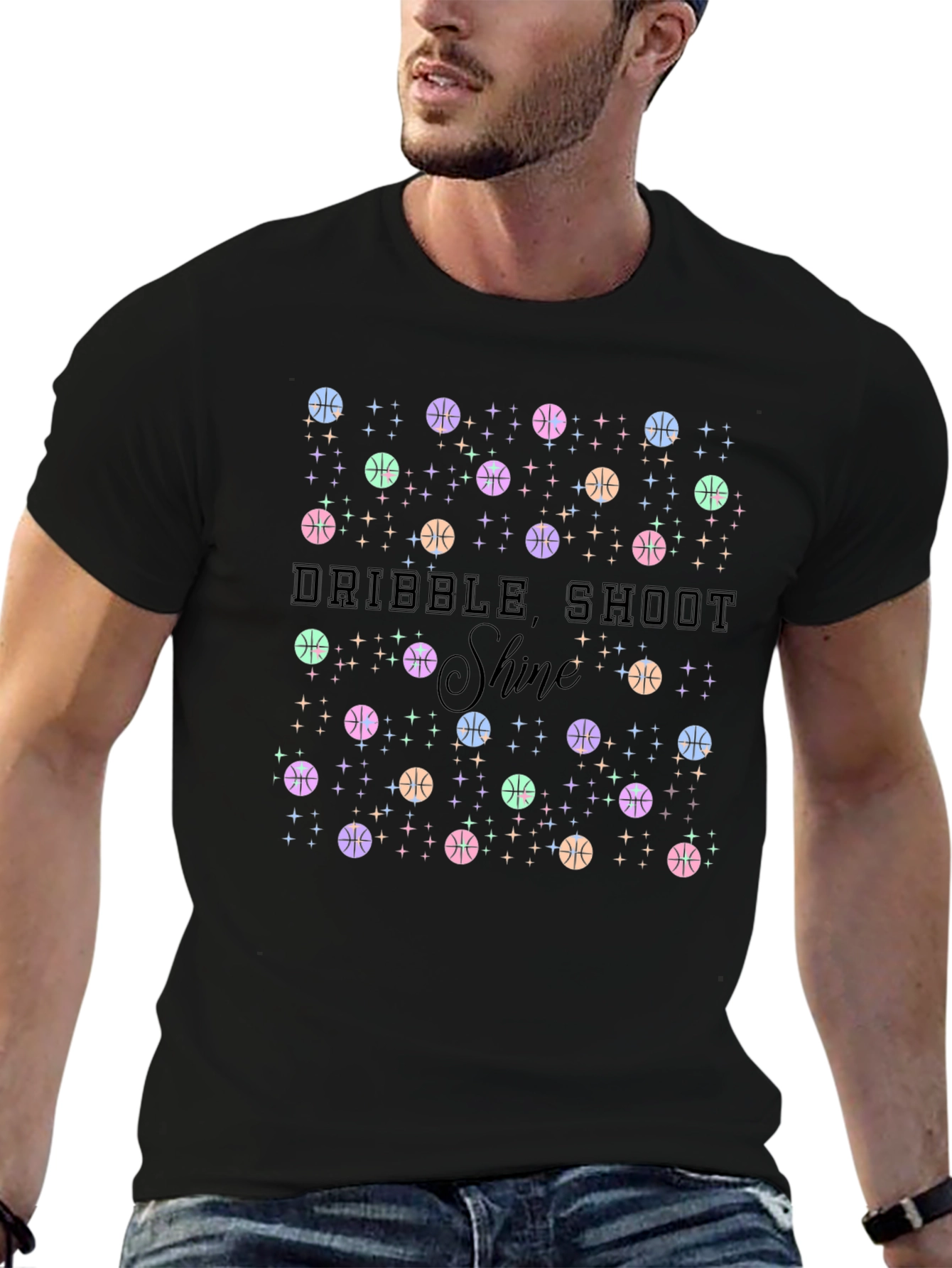 Dribble Shoot Shine Basketball T-Shirt