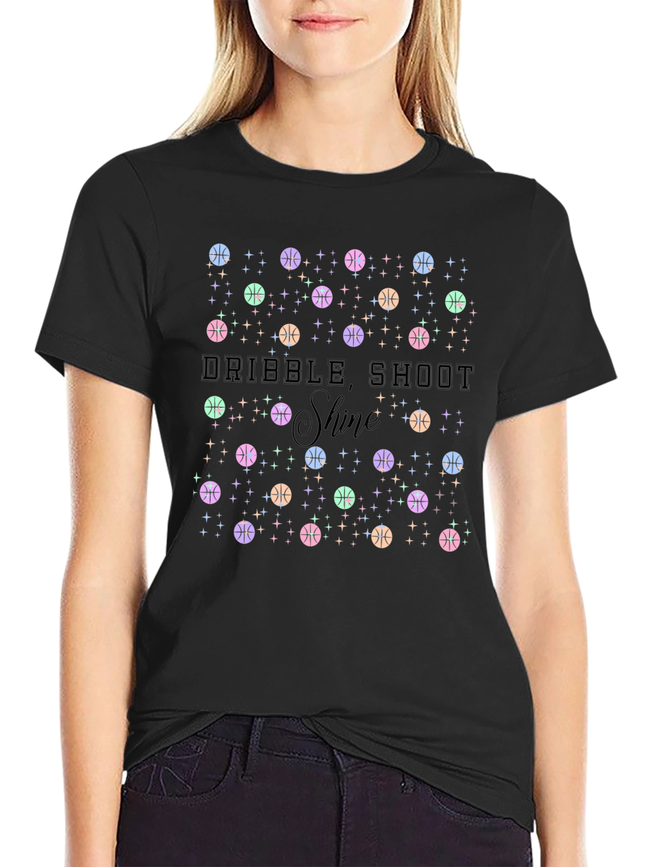 Dribble Shoot Shine Basketball T-Shirt