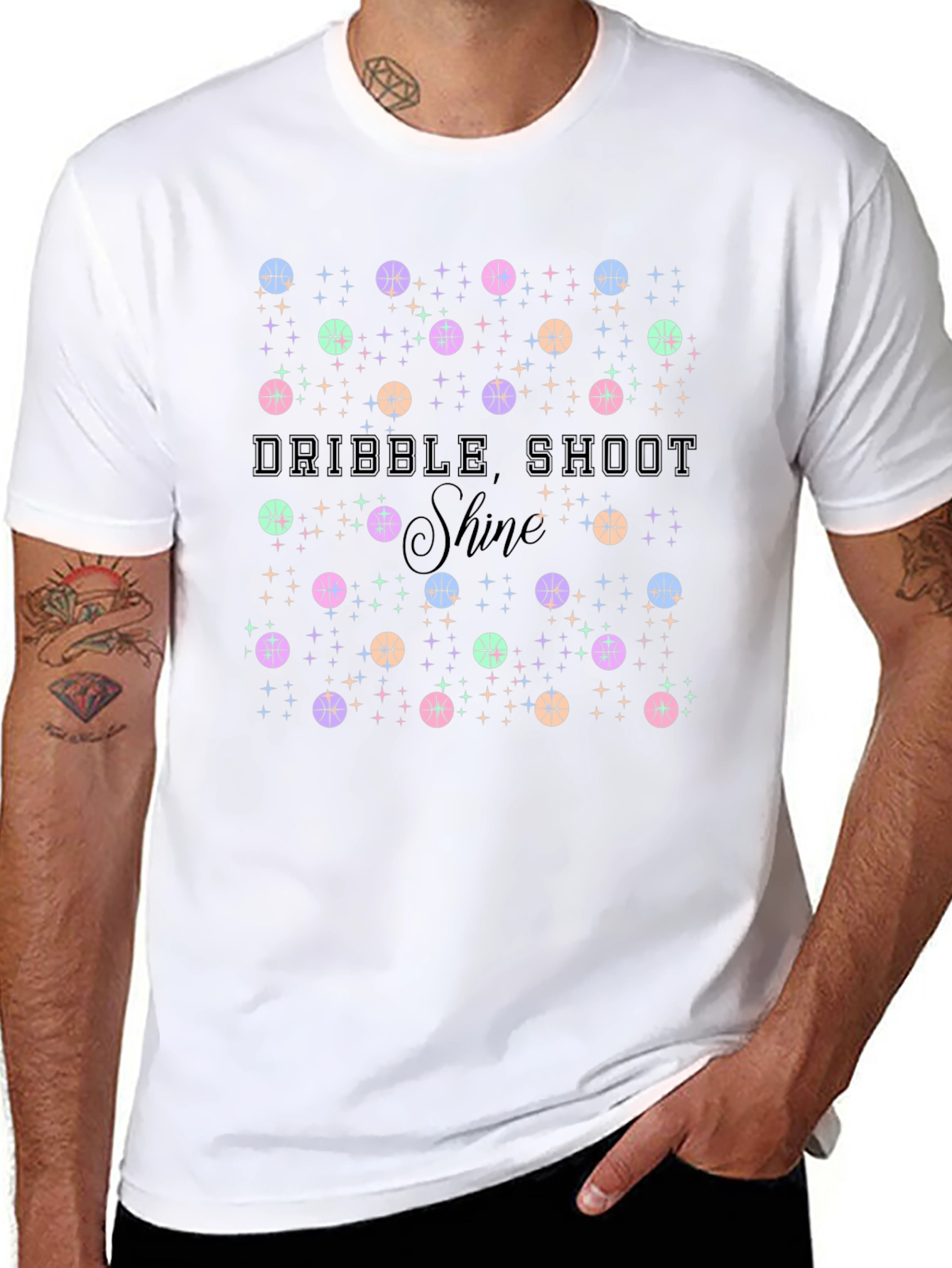 Dribble Shoot Shine Basketball T-Shirt