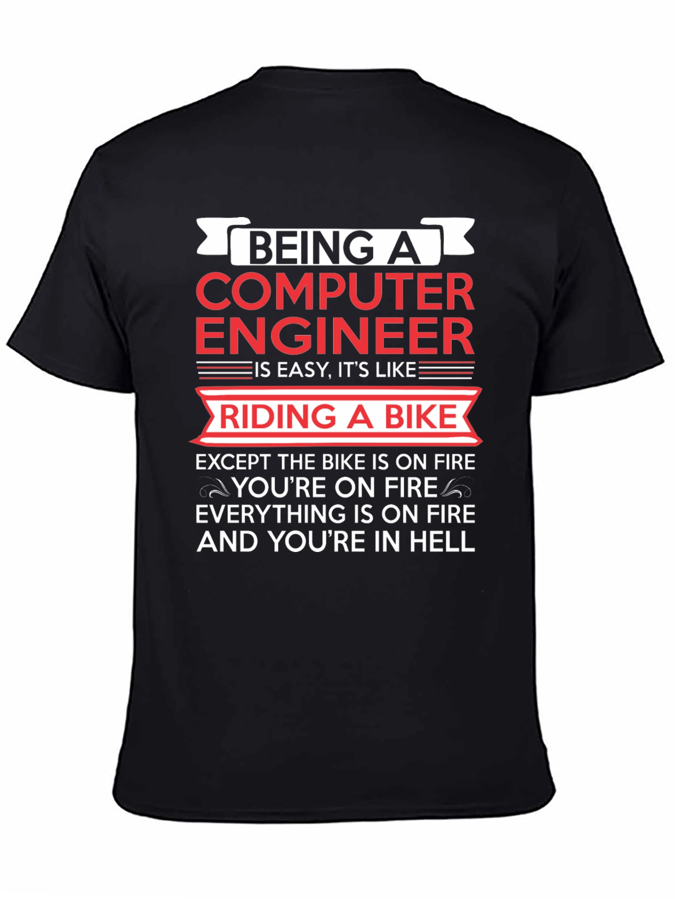 Computer Engineer Bike Fire T-Shirt