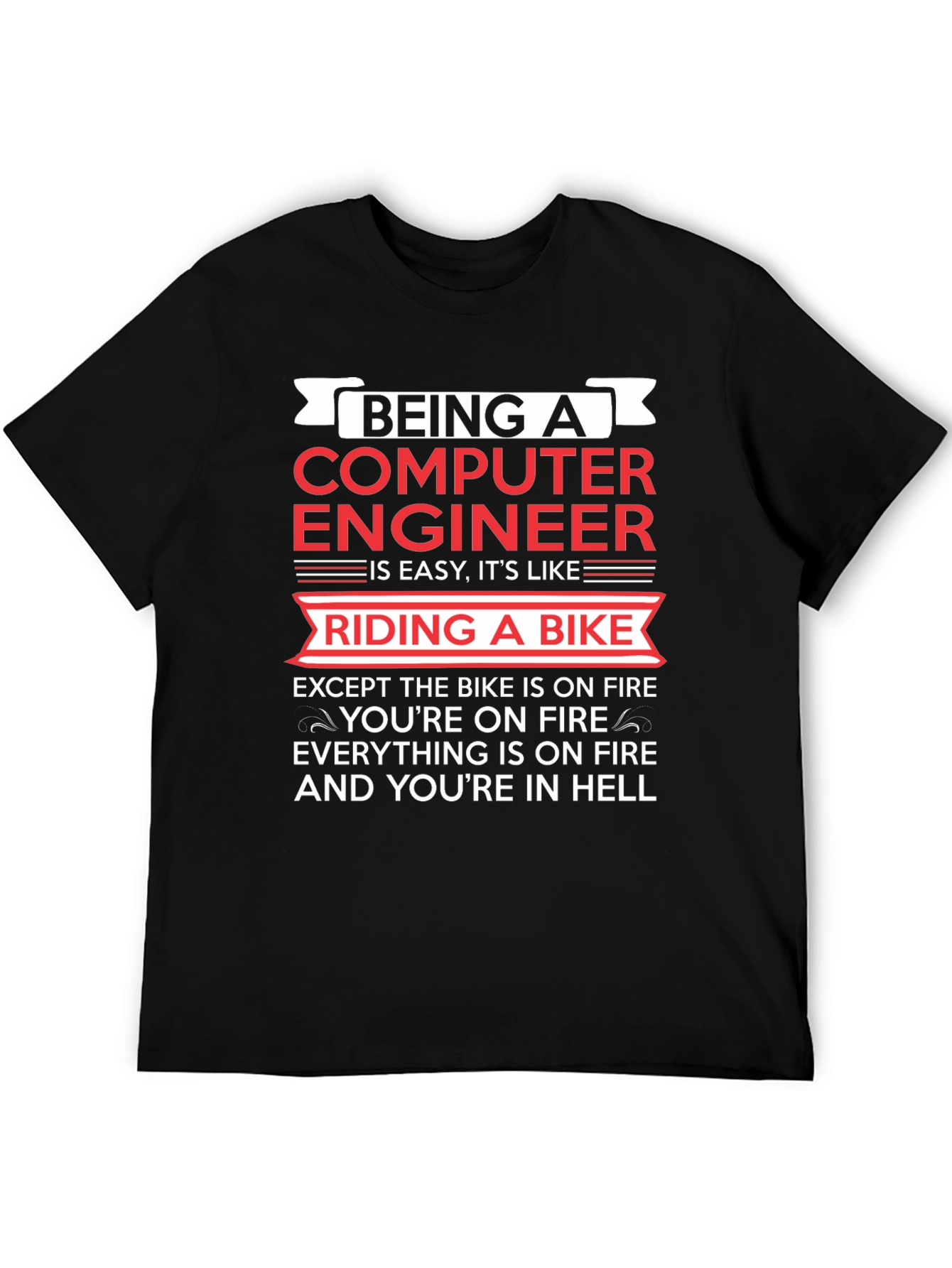 Computer Engineer Bike Fire T-Shirt
