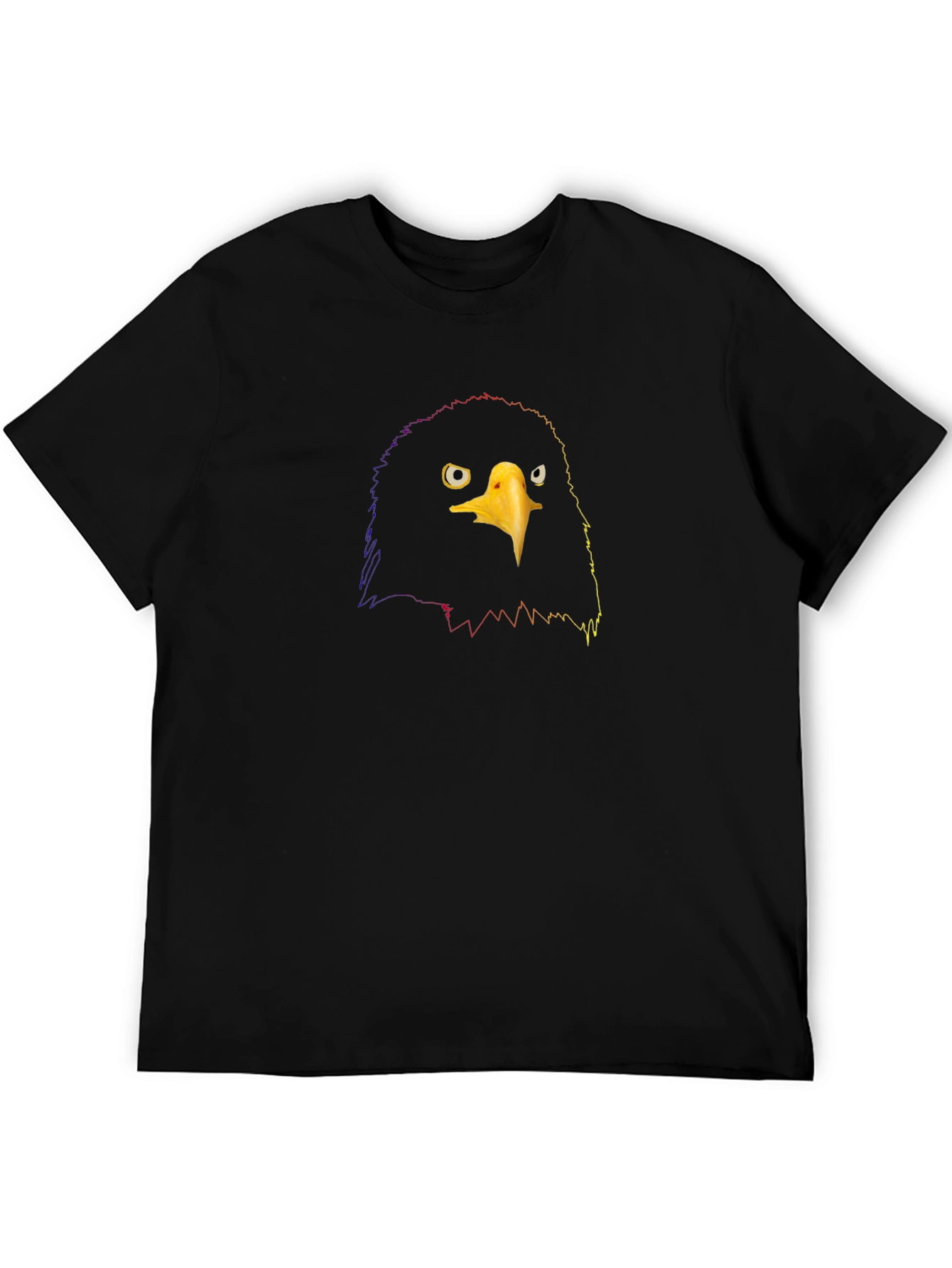 Bold Eagle Graphic Tee - Black Cotton T-Shirt