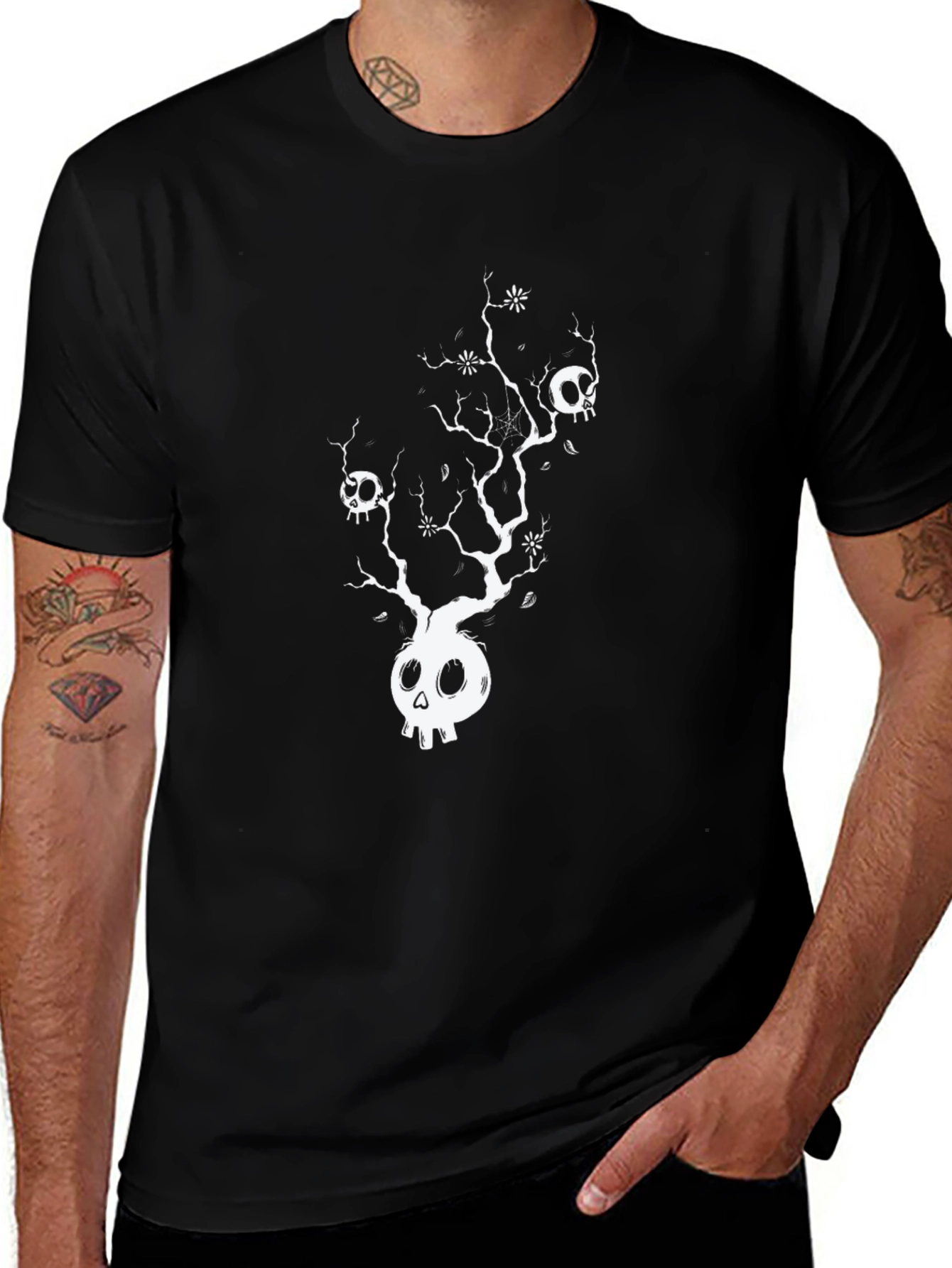 Skull Tree Graphic Tee - Black