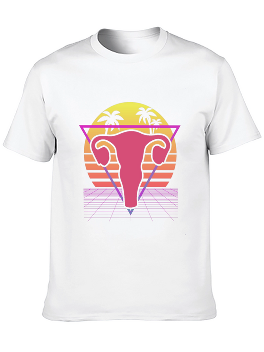 Retro Uterus T-Shirt - Synthwave Graphic Tee