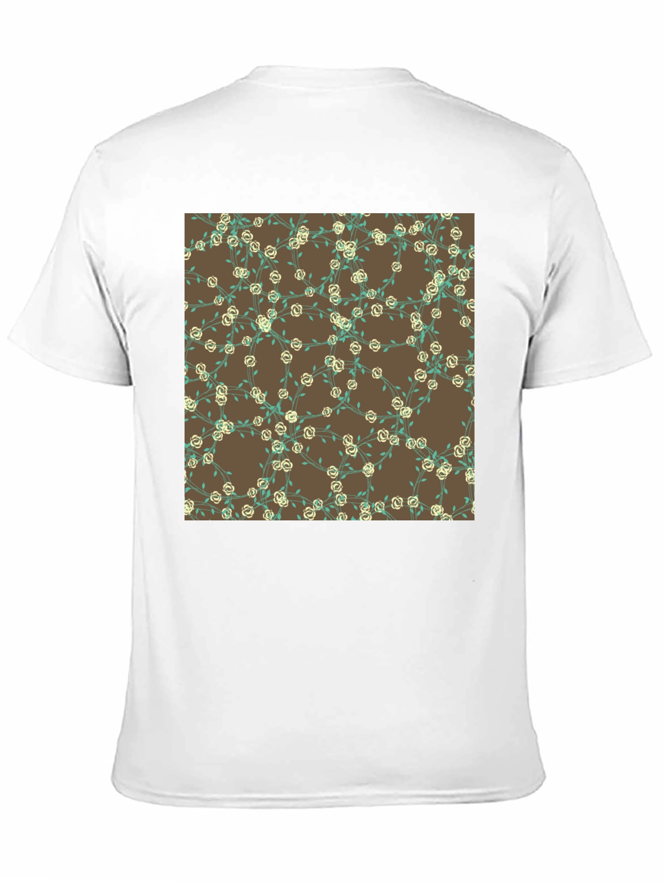 Floral Patterned Black T-Shirt