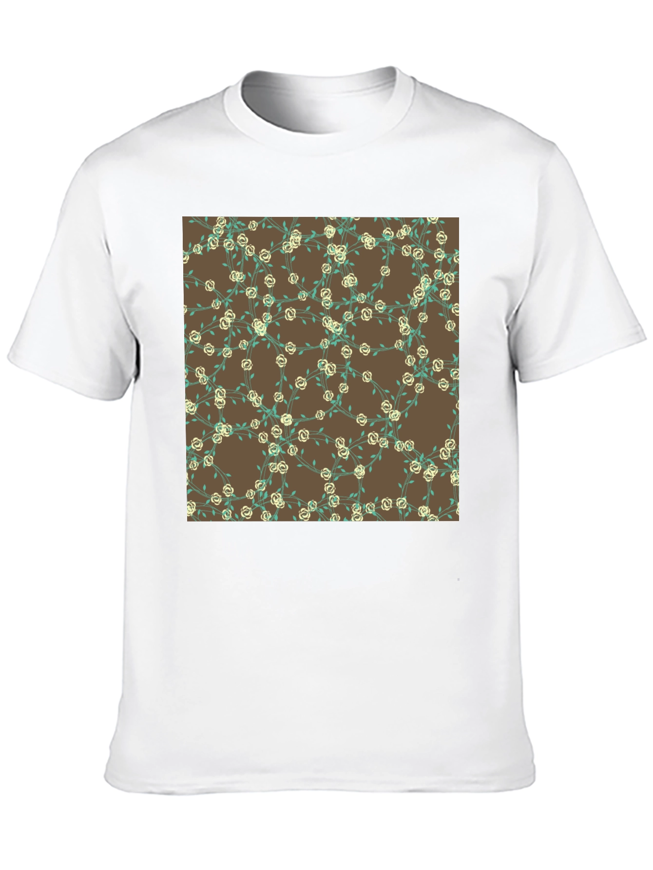 Floral Patterned Black T-Shirt