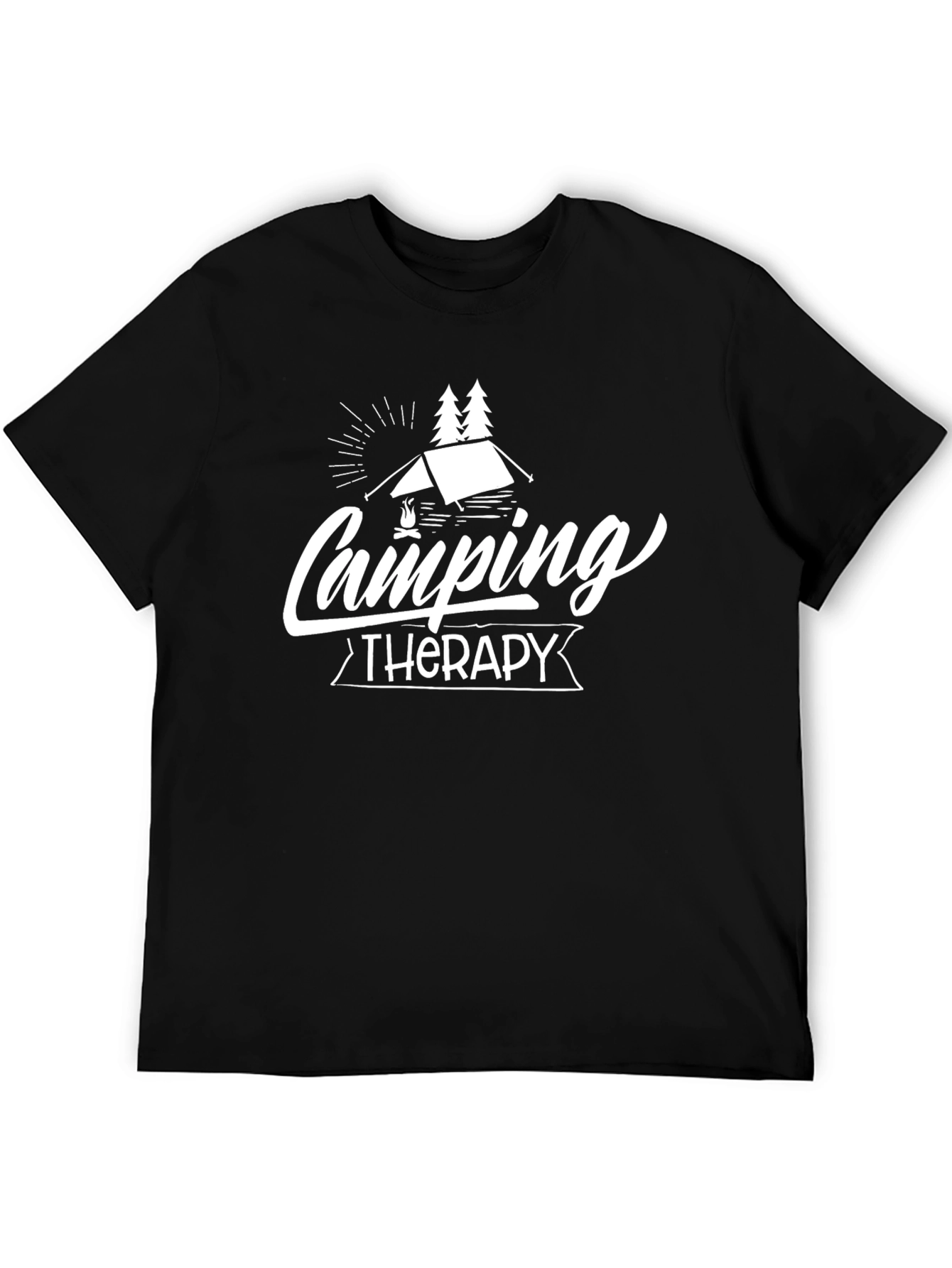 Camping Therapy Black T-Shirt