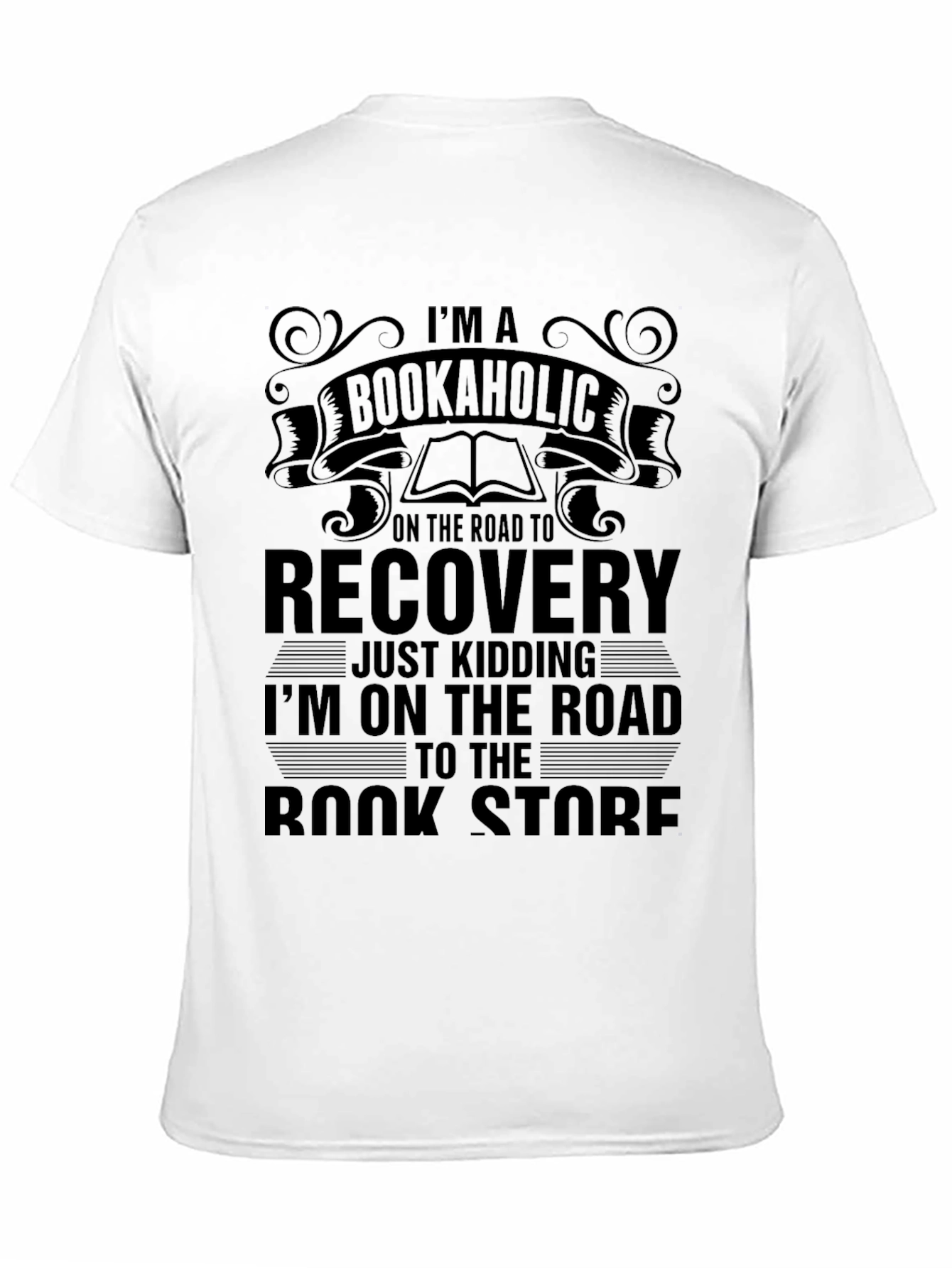 Bookaholic T-Shirt: Road to Bookstore Funny Novelty Tee