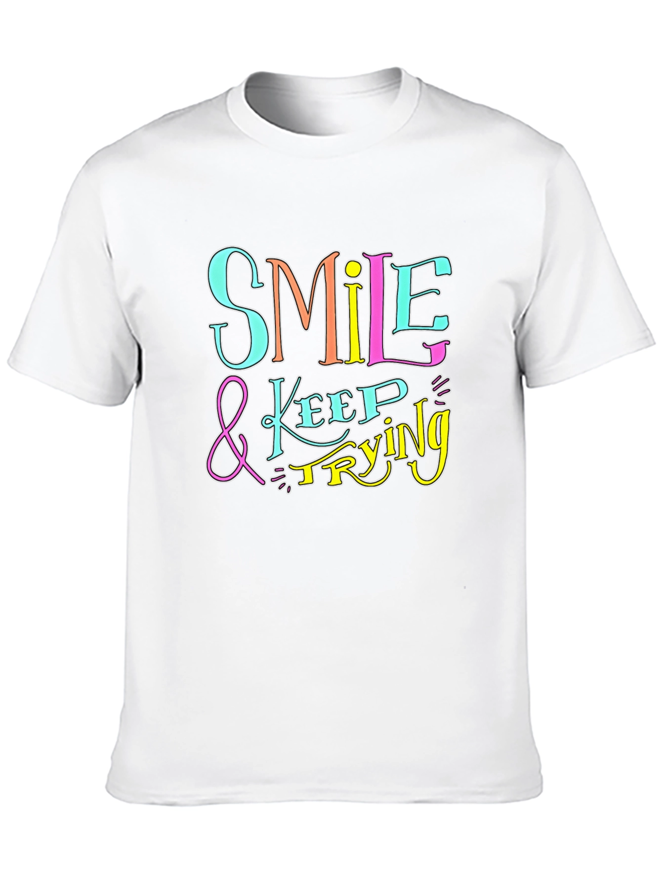 Smile & Keep Trying Black Graphic Tee