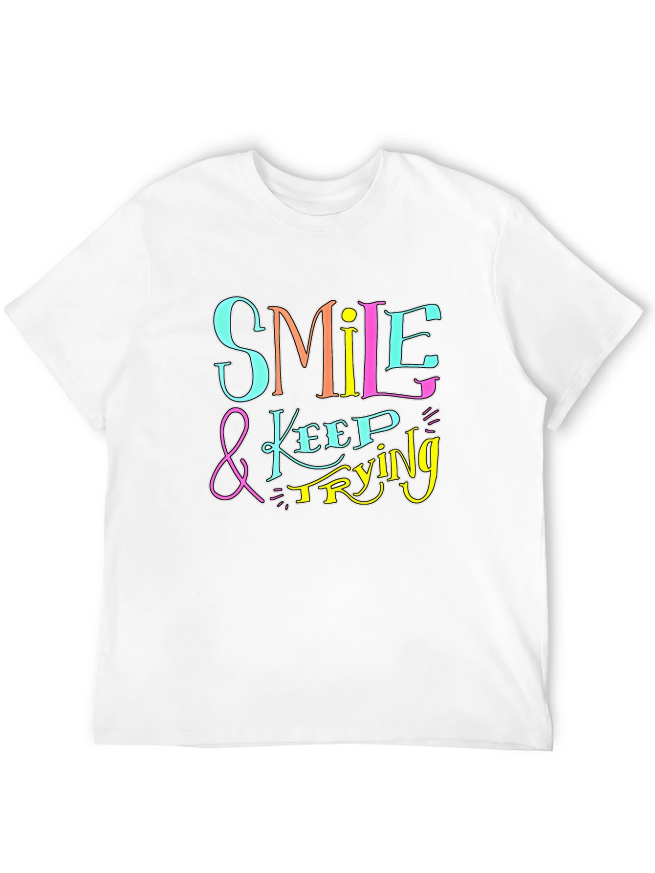 Smile & Keep Trying Black Graphic Tee