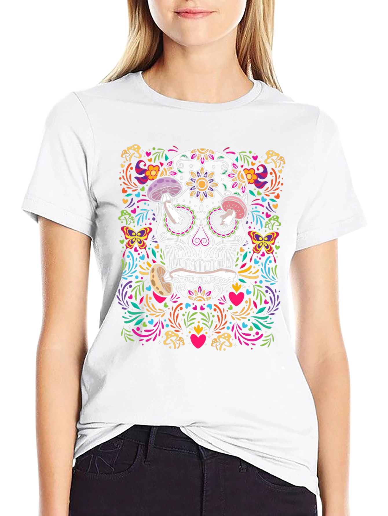 Sugar Skull Mushroom T-Shirt
