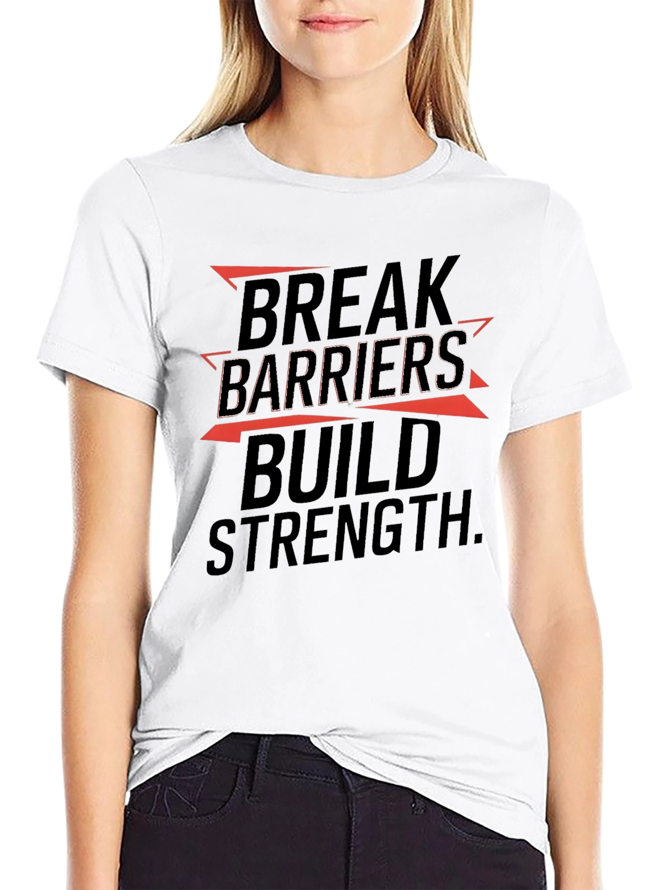 Break Barriers Build Strength Graphic T-Shirt