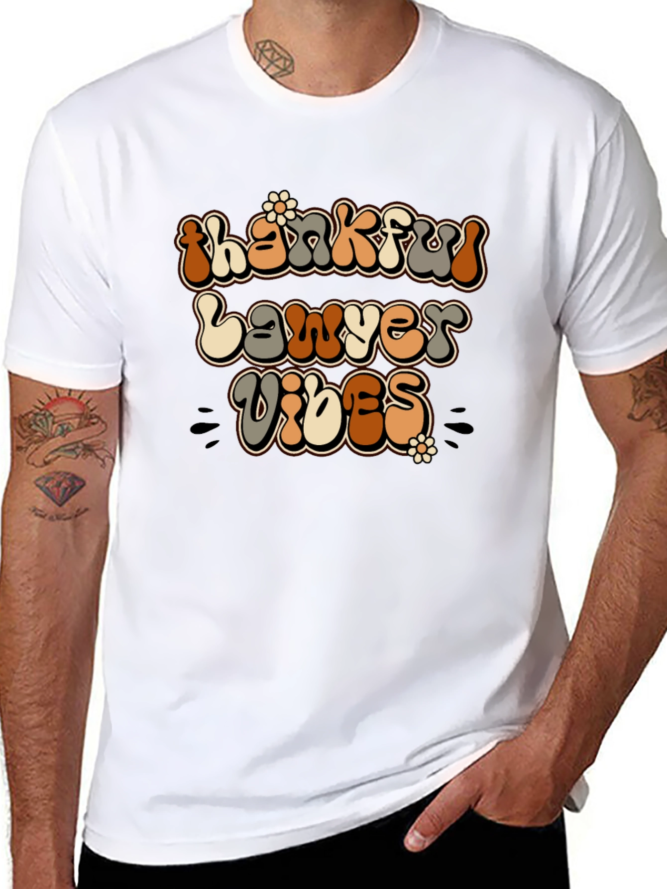 Thankful Lawyer Vibes Retro T-Shirt