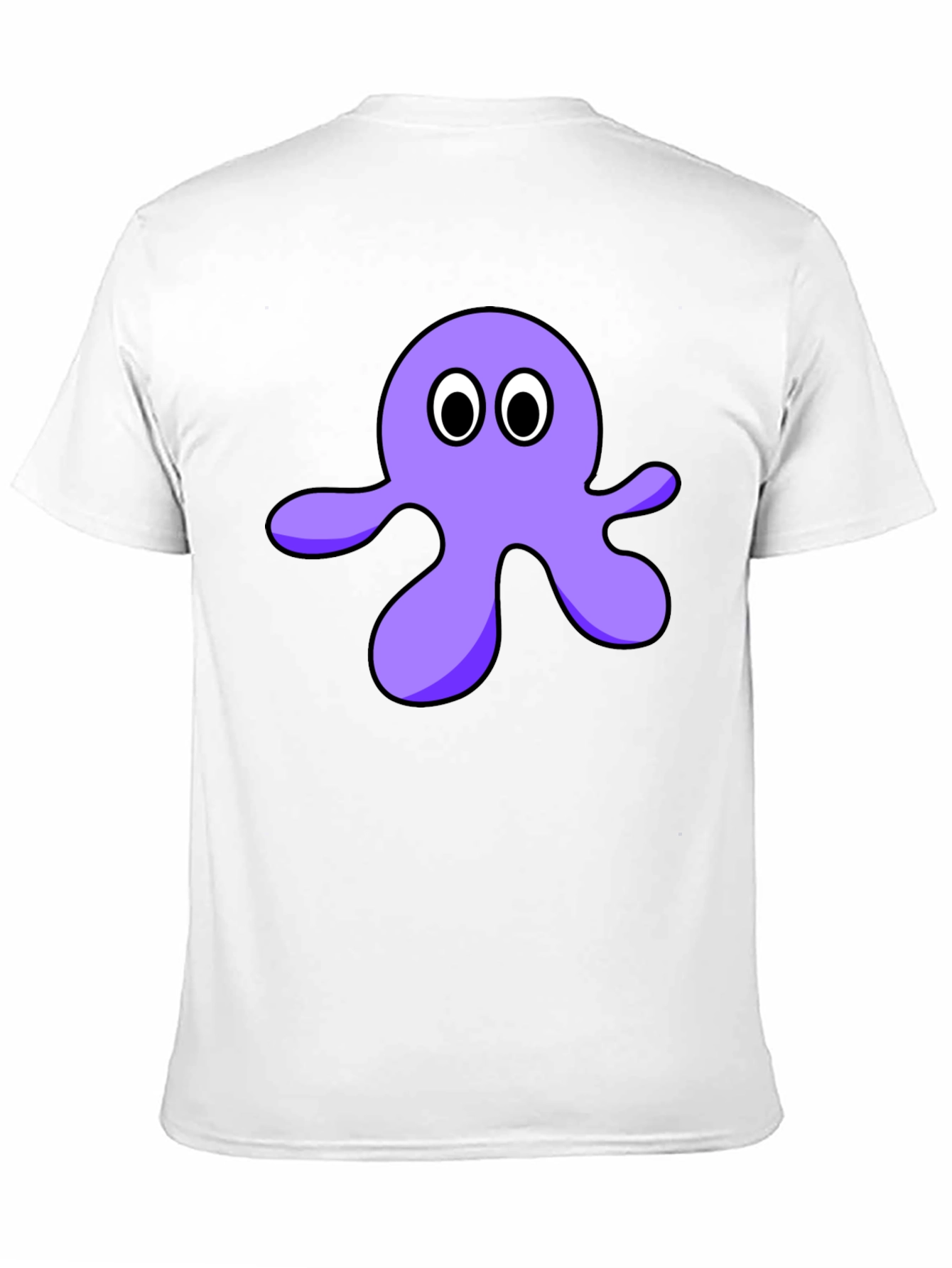 Cartoon Octopus Graphic Tee - Black
