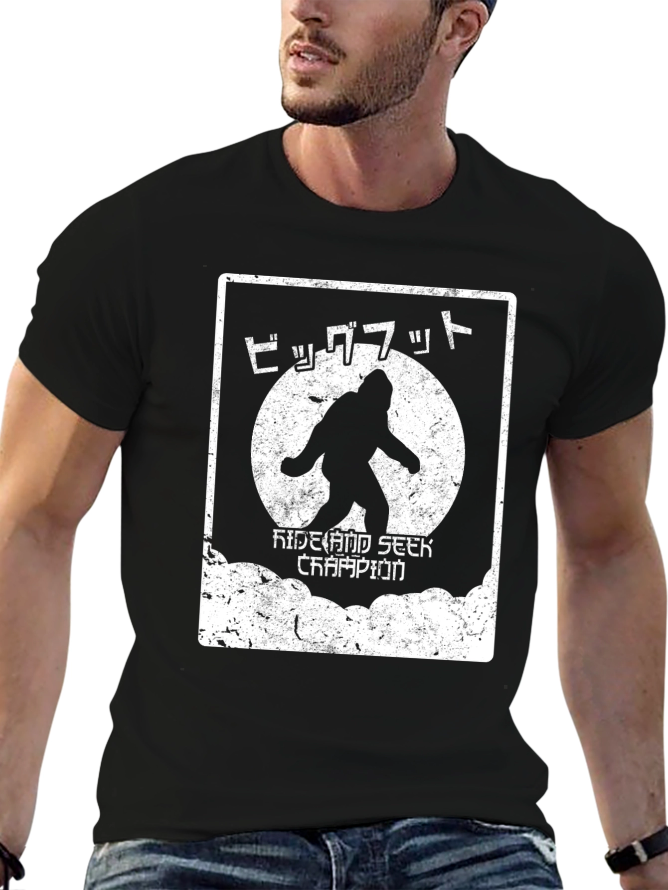 Bigfoot Hide & Seek Champion Black Graphic Tee