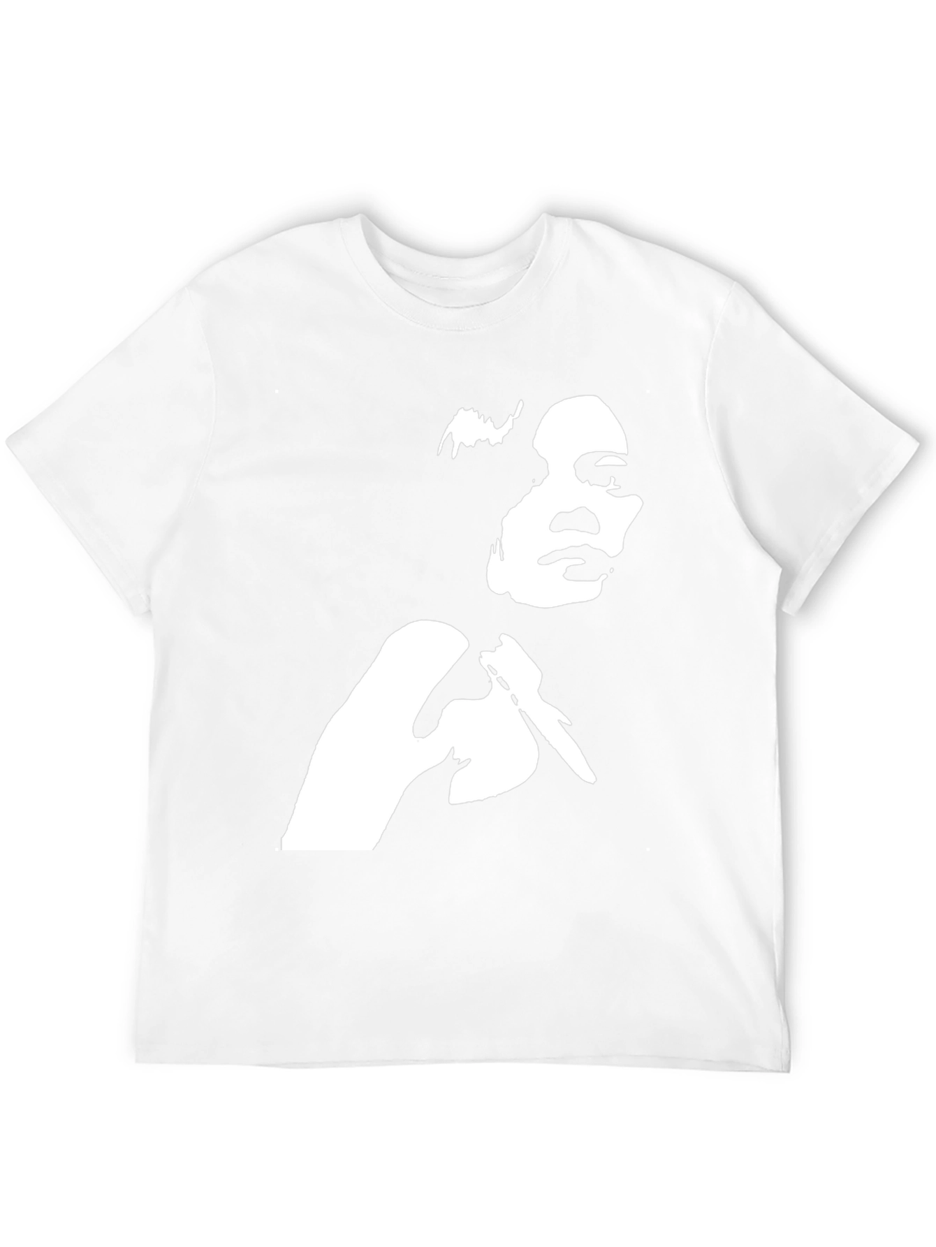 Black T-Shirt with White Graphic Print