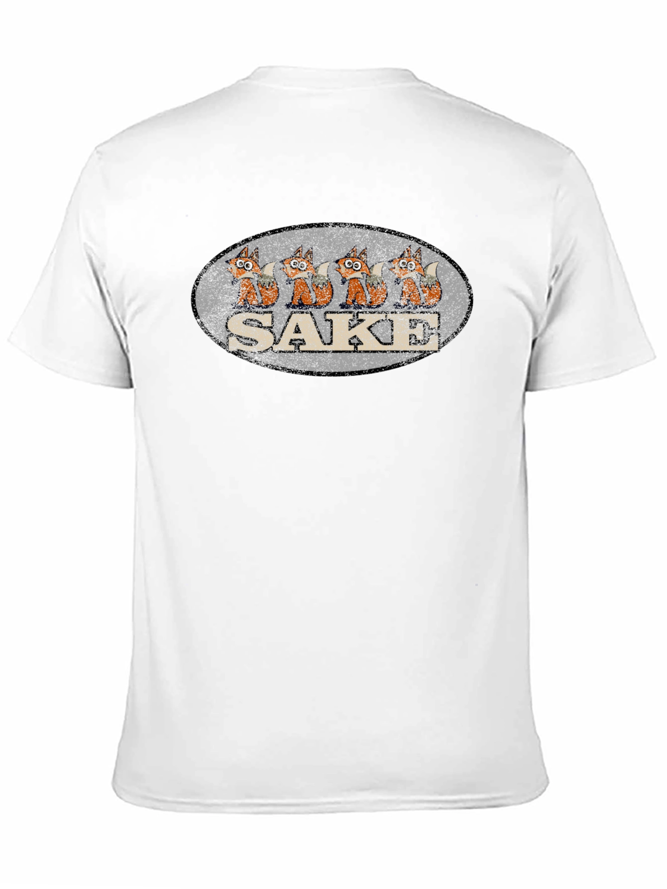 Retro Sake Fox T-Shirt - Unique Graphic Tee