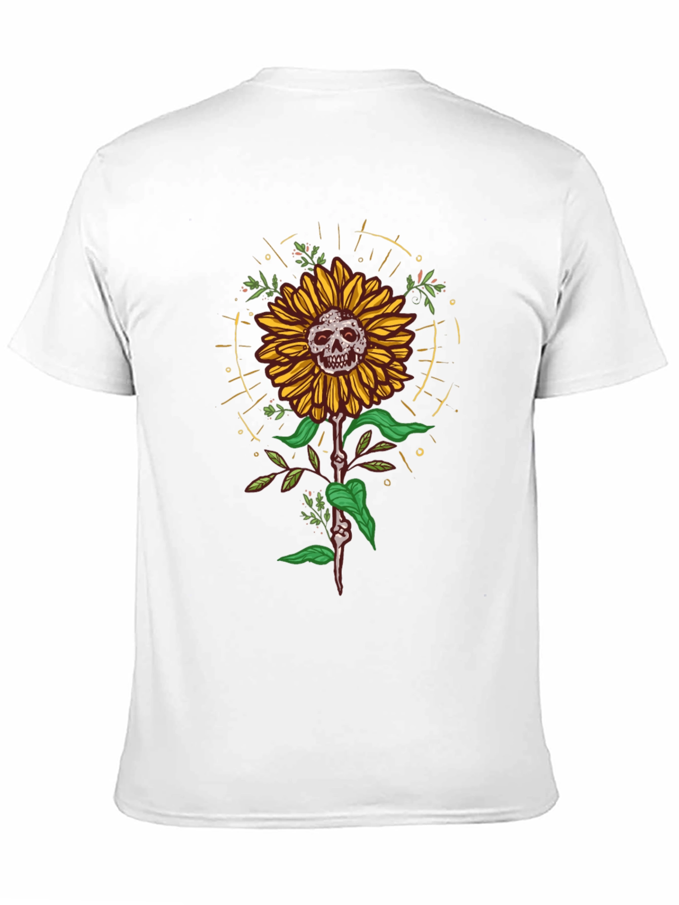 Skull Sunflower Graphic Tee - Unique Design
