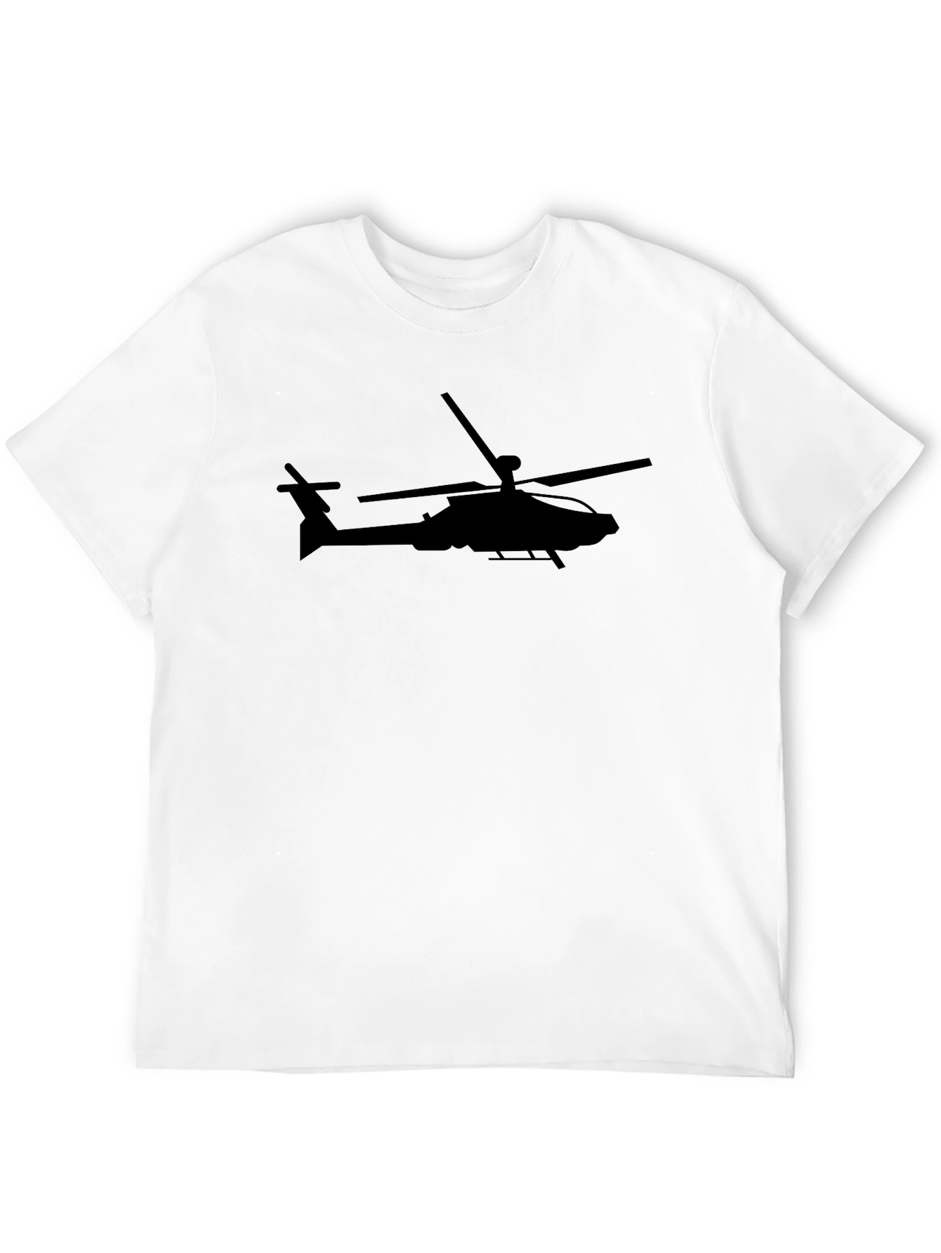 Apache Helicopter Silhouette T-Shirt - Black