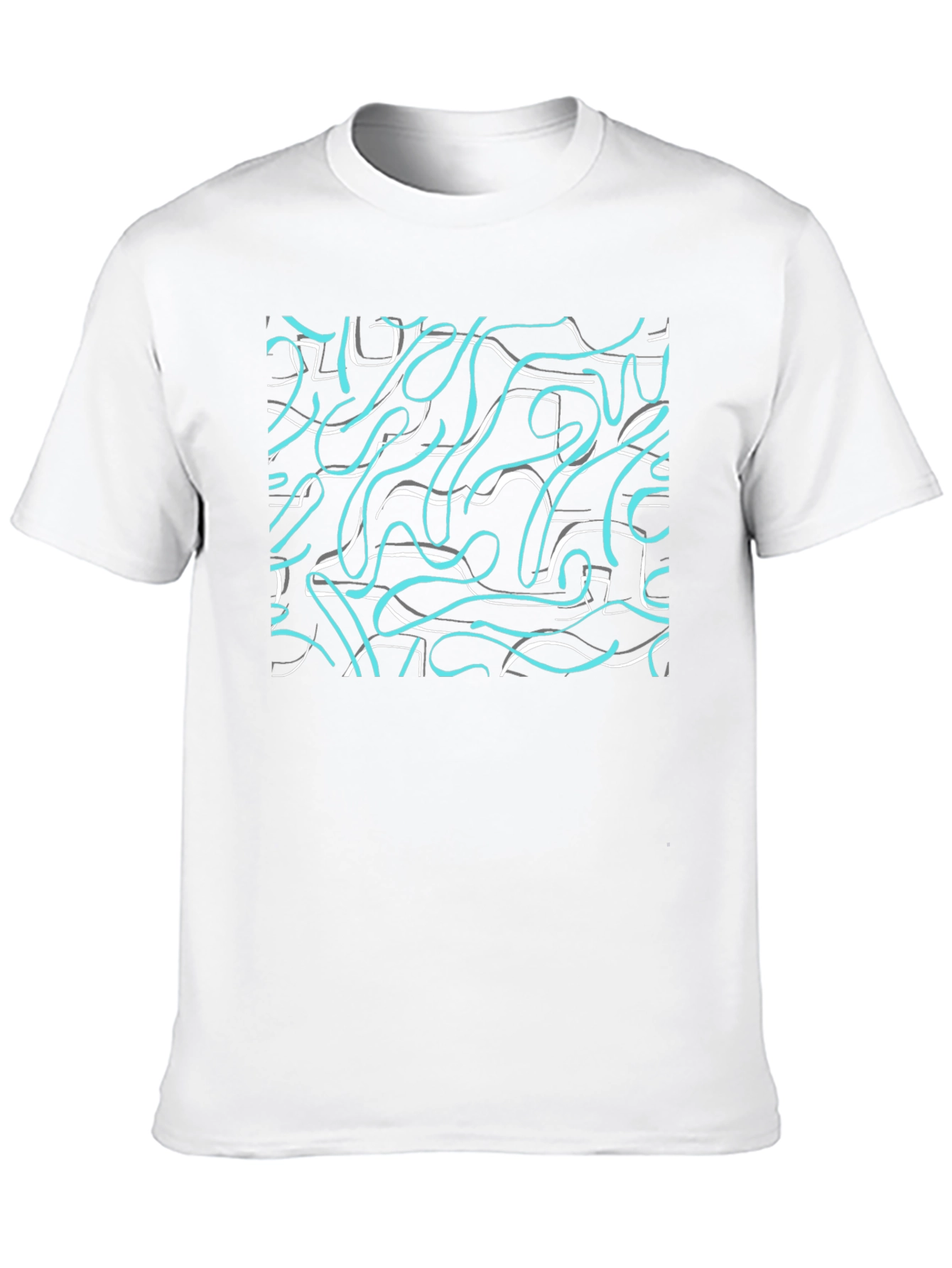 Abstract Scribble Print Black T-Shirt