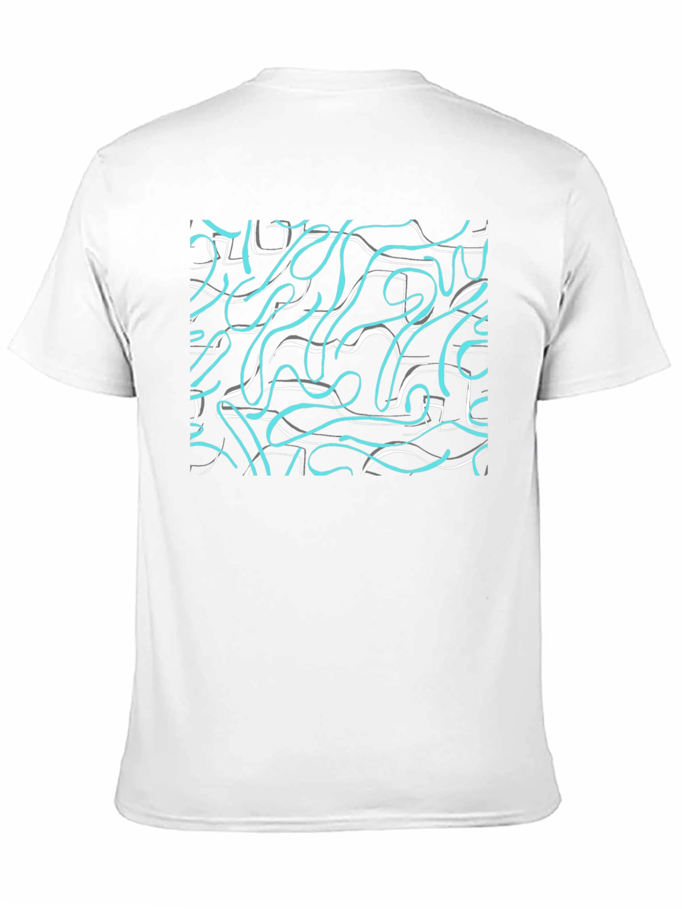 Abstract Scribble Print Black T-Shirt