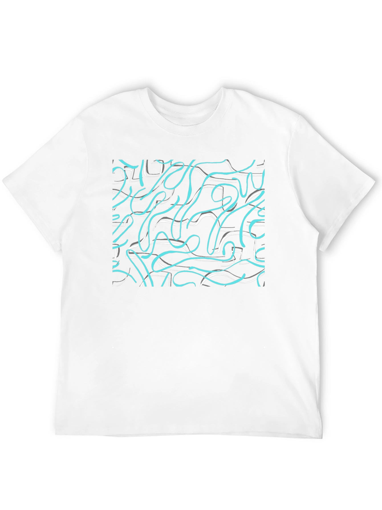 Abstract Scribble Print Black T-Shirt