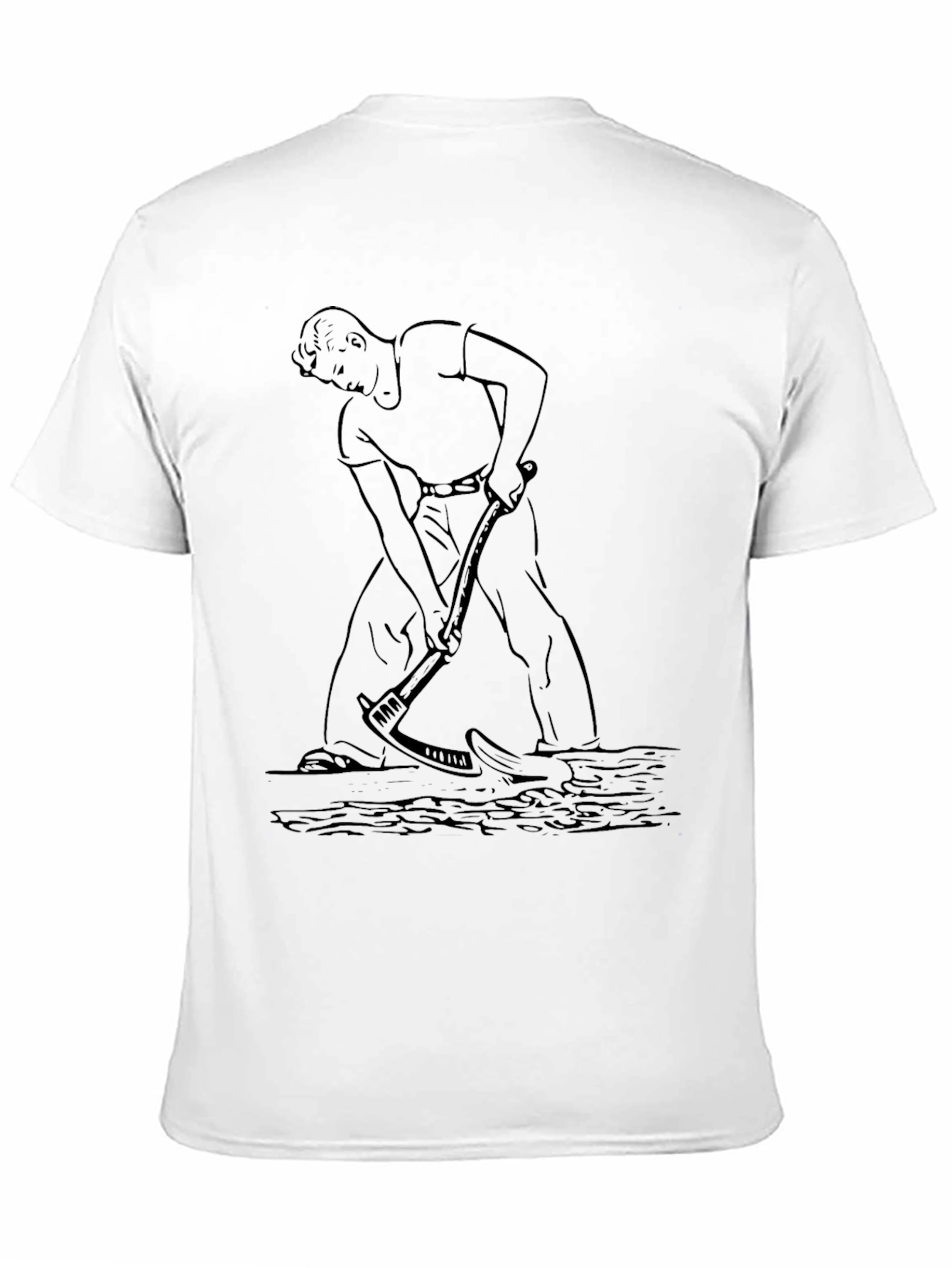 Graphic Black T-Shirt with Farmer Design