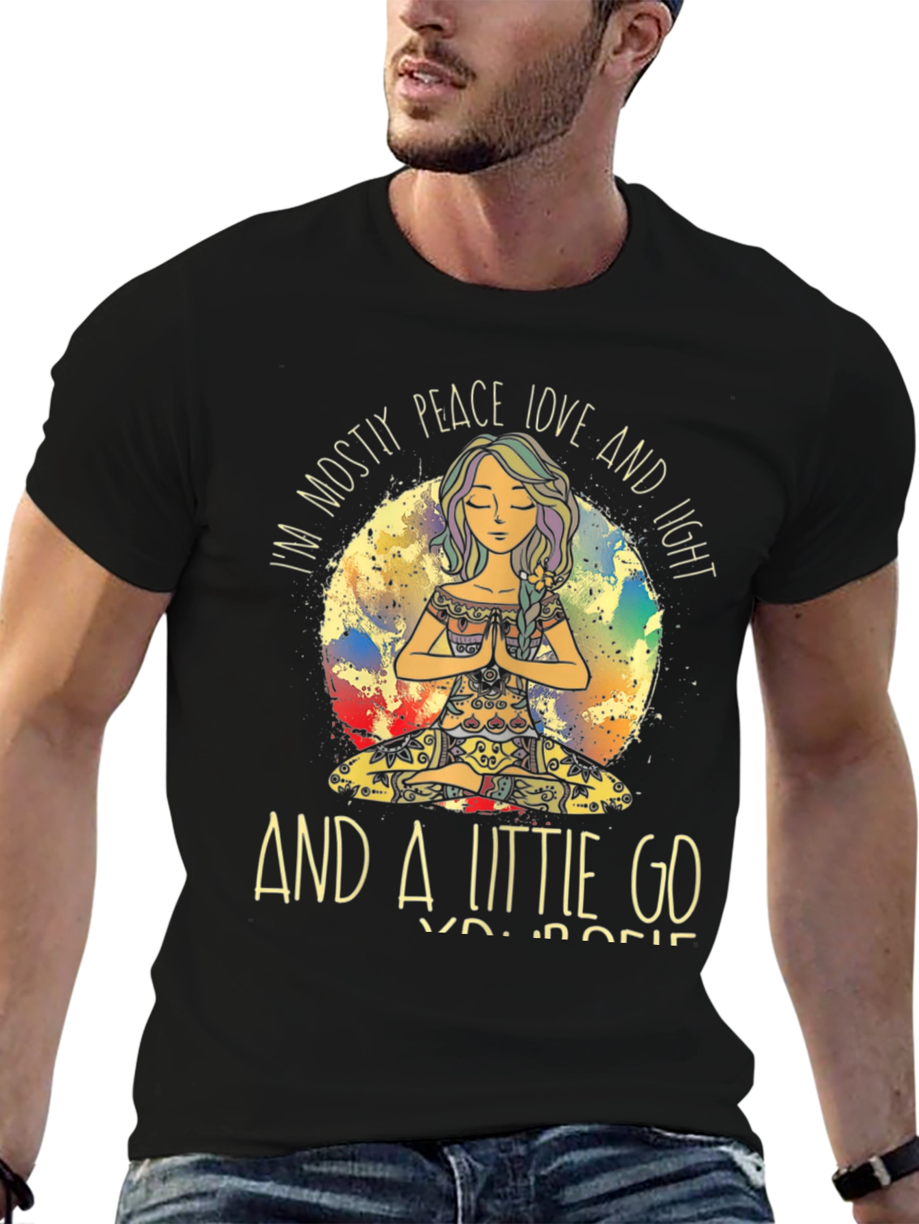 Peace Love Light T-Shirt Yoga Meditation Graphic Tee