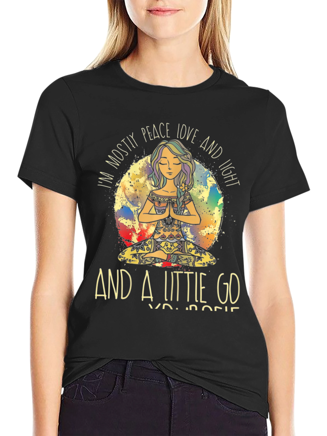Peace Love Light T-Shirt Yoga Meditation Graphic Tee